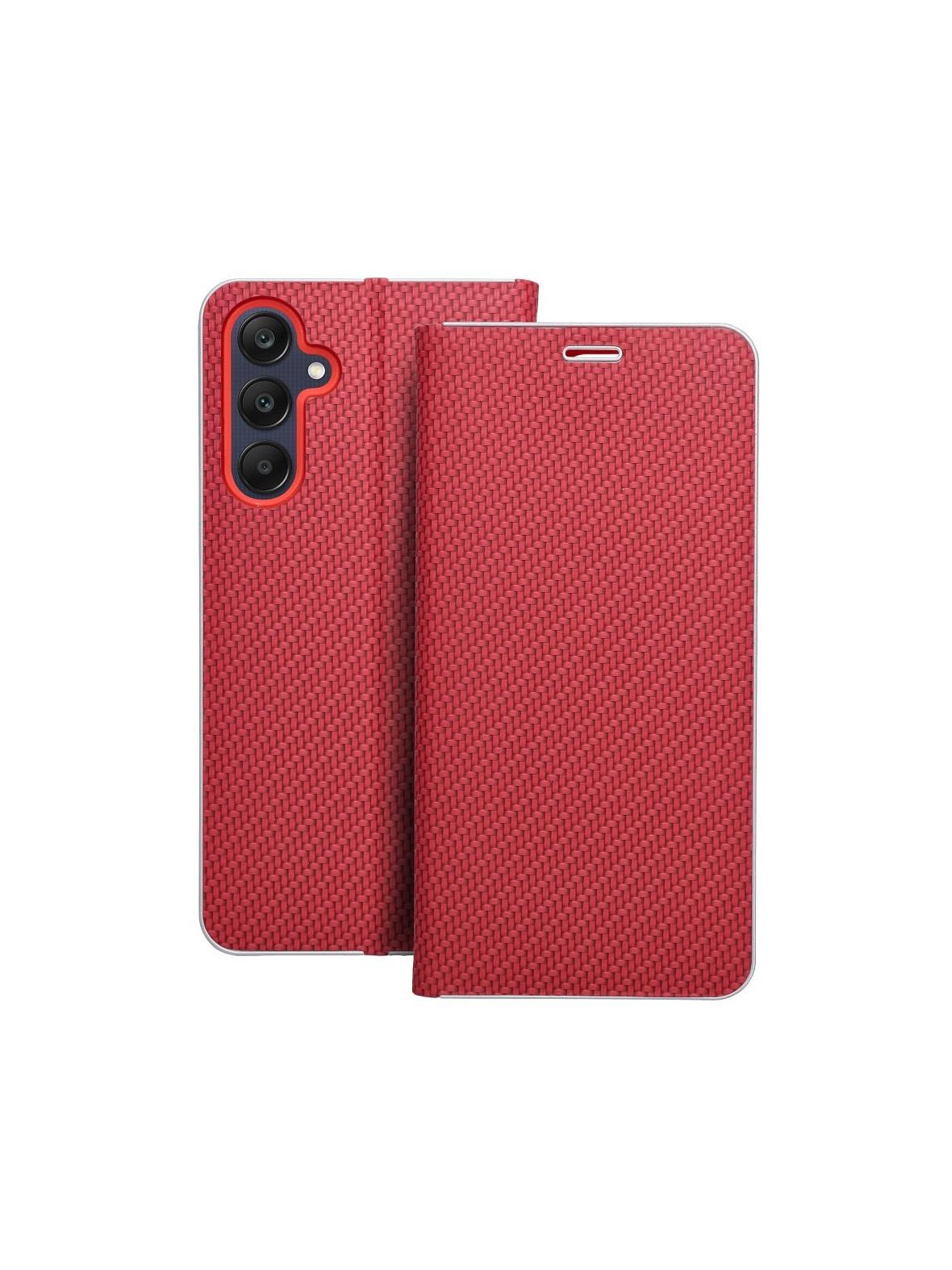 Kabura LUNA Book Carbon do SAMSUNG A25 5G czerwony