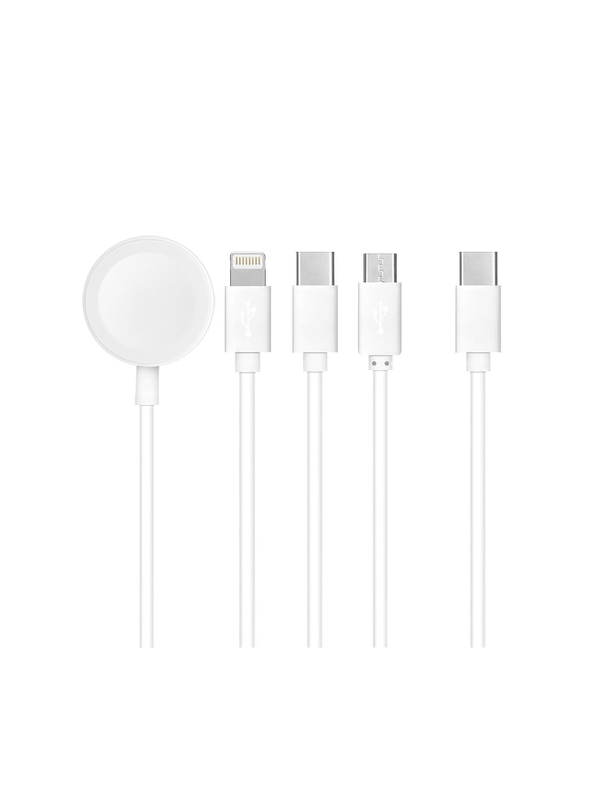 Kabel 4w1 Typ C do Lightning / Typ C / Micro USB / Apple Watch 3W 2A C3186 1,2 m biały