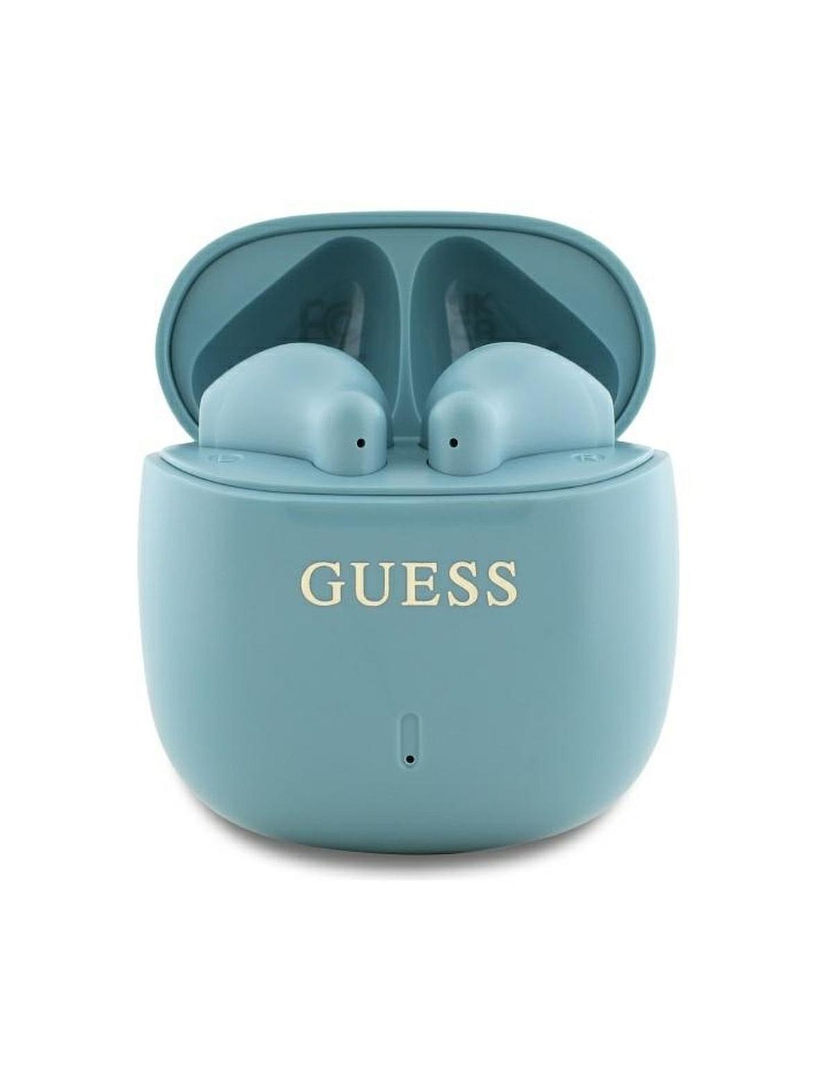 GUESS słuchawki bezprzewodowe bluetooth TWS GUTWSJ14ESGQ (Printed Classic Logo) turkusowe