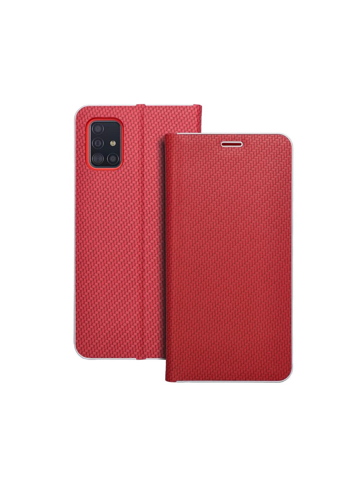 Kabura LUNA Book Carbon do SAMSUNG A51 czerwony