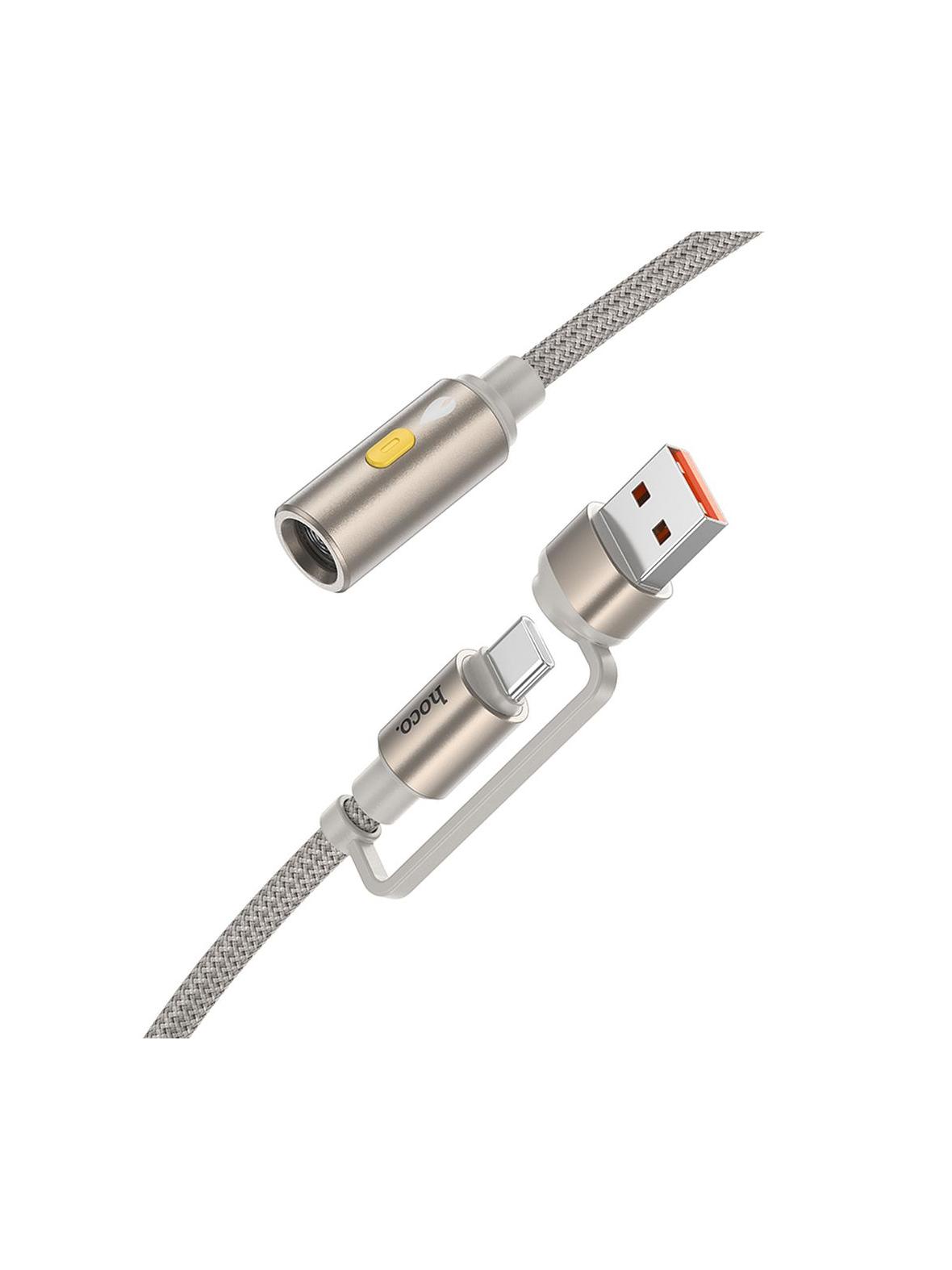 Kabel USB A / USB C do zapalniczka samochodowa Hoco 0,3 m UA38B złoty
