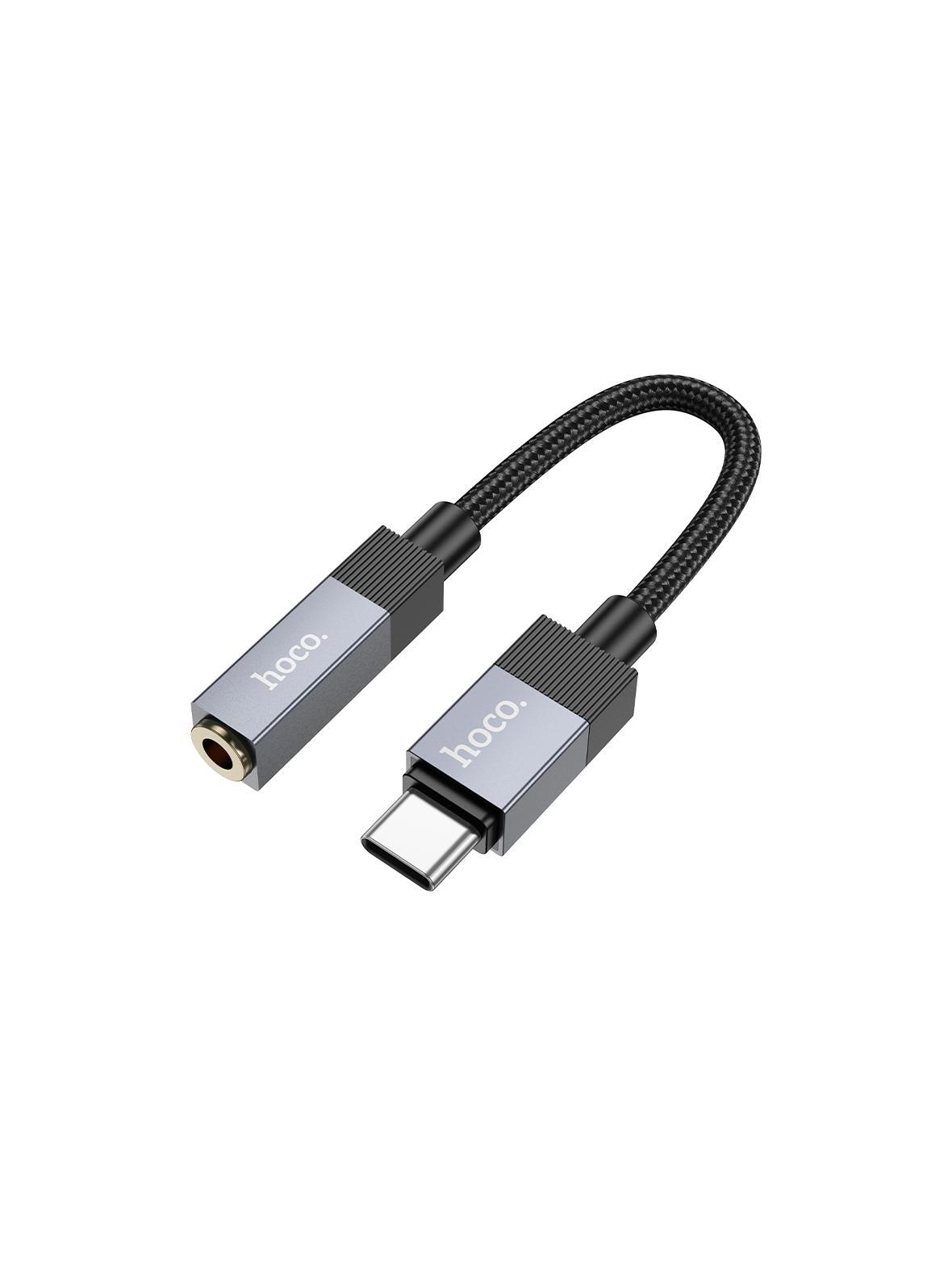 Adapter AUX USB C (męski) do Jack 3,5 mm (żeński) Hoco UPA32C czarny
