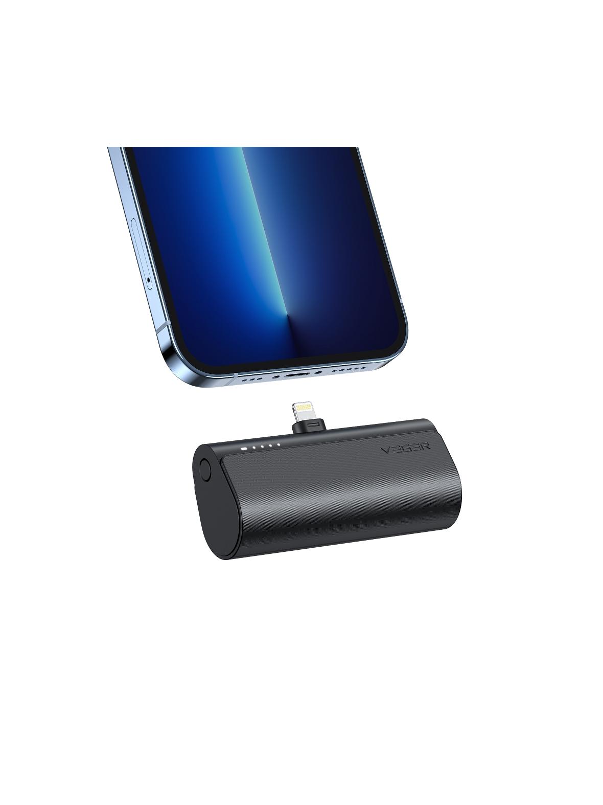Powerbank Veger PlugOn (W0556P) PD QC3.0 3A 20W 5000 mAh z wbudowanym złączem Lightning czarny