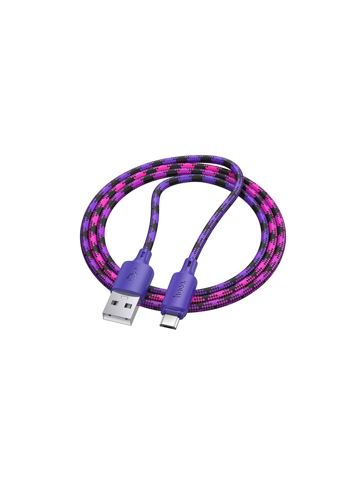 Kabel USB A do Micro USB Hoco 2,4A 1 m X116 gradient fioletowy