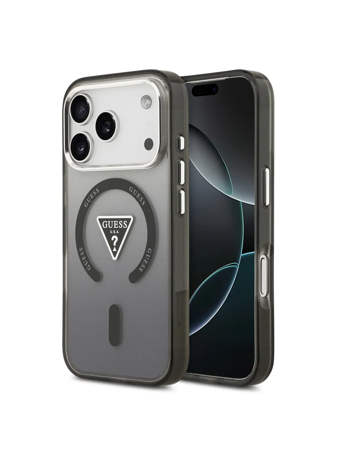 GUESS futerał do IPHONE 17 Pro Max kompatybilny z MagSafe GUHMP17XHGTMLCGK (IML Gradient W/ Triangle Logo) czarny