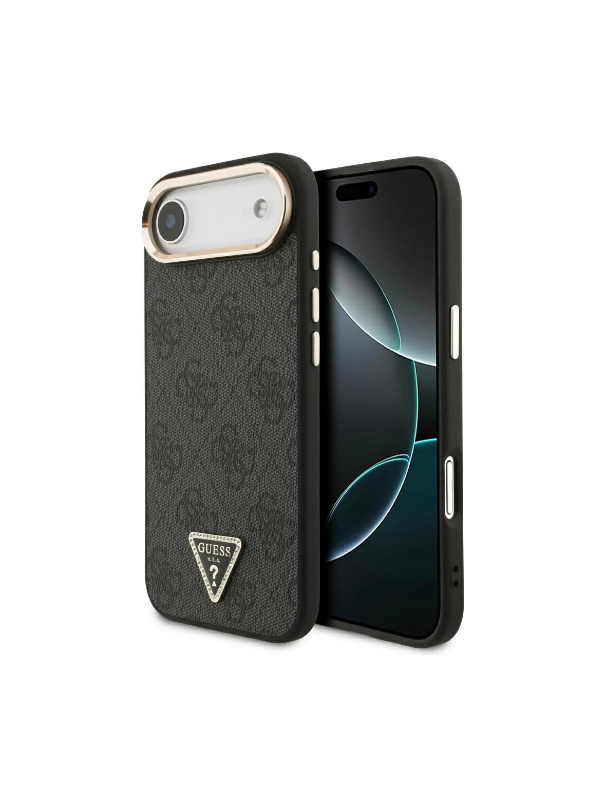 GUESS futerał do IPHONE 17 Air kompatybilny z MagSafe GUHMP17MP4GTDGMK (4G PU W/ Triangle Logo) czarny