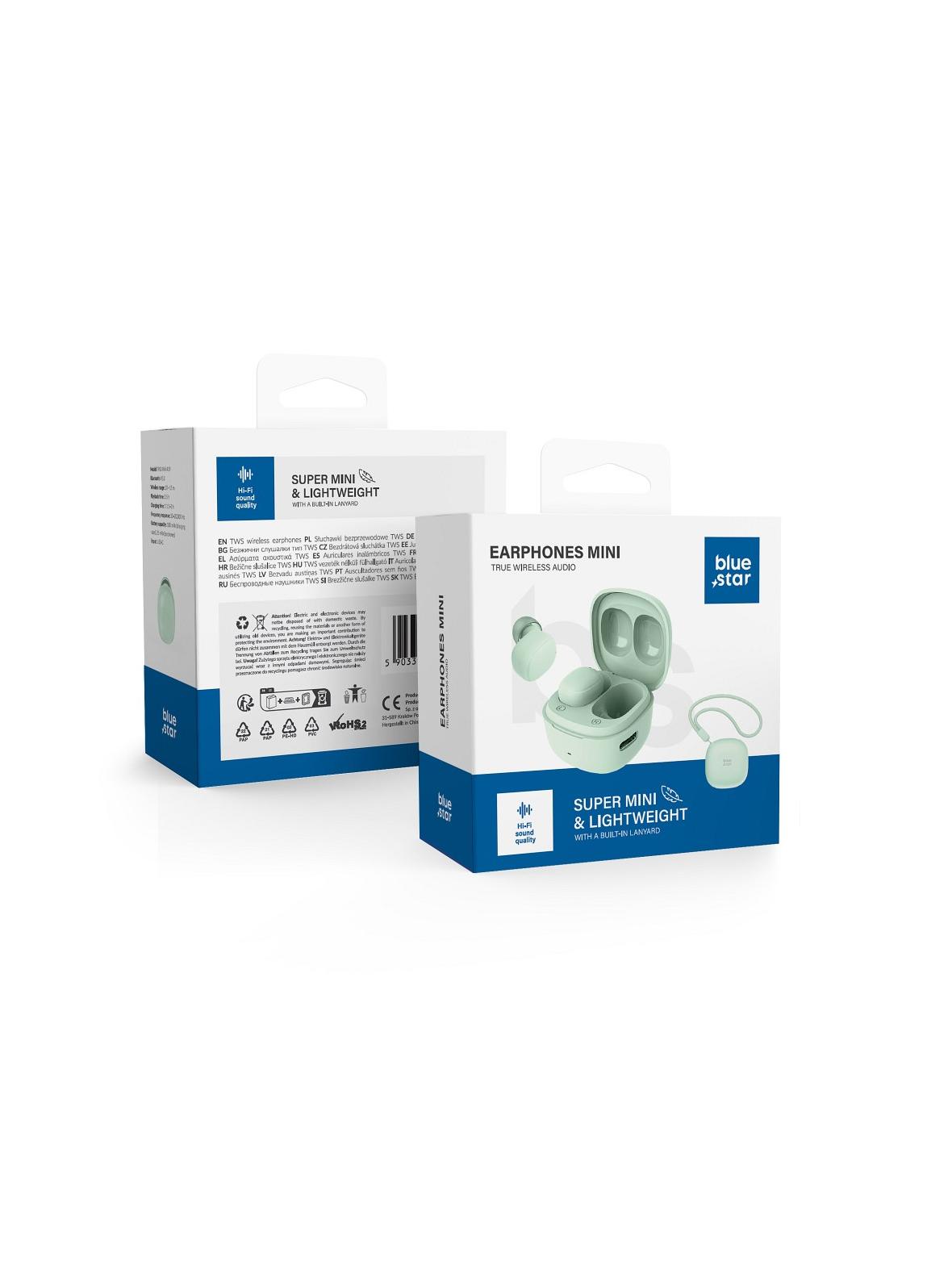 Słuchawki bezprzewodowe douszne Blue Star Mini A19 TWS zielone