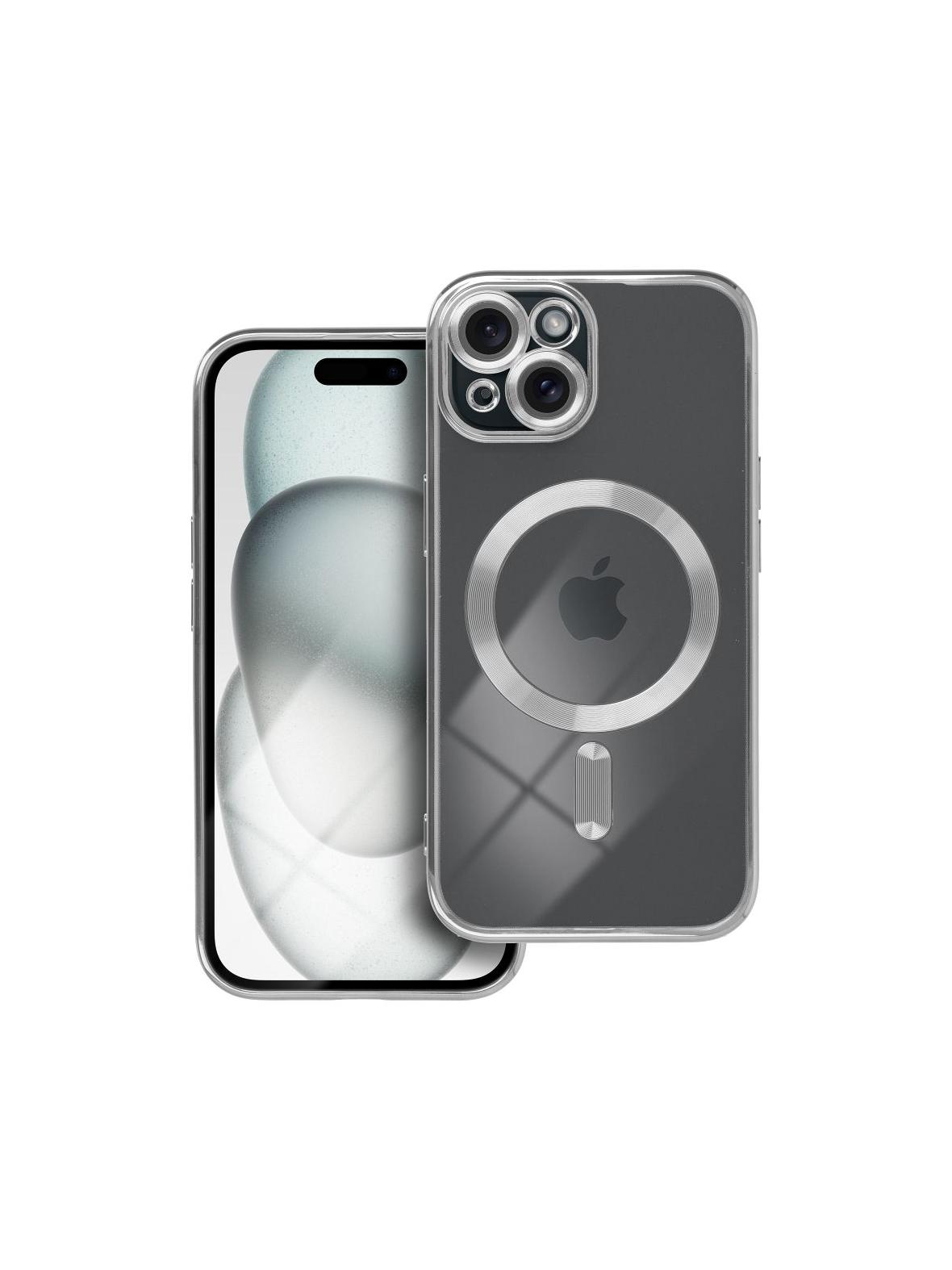 Futerał ELECTRO MAG COVER kompatybilny z MagSafe do IPHONE 15 srebrny