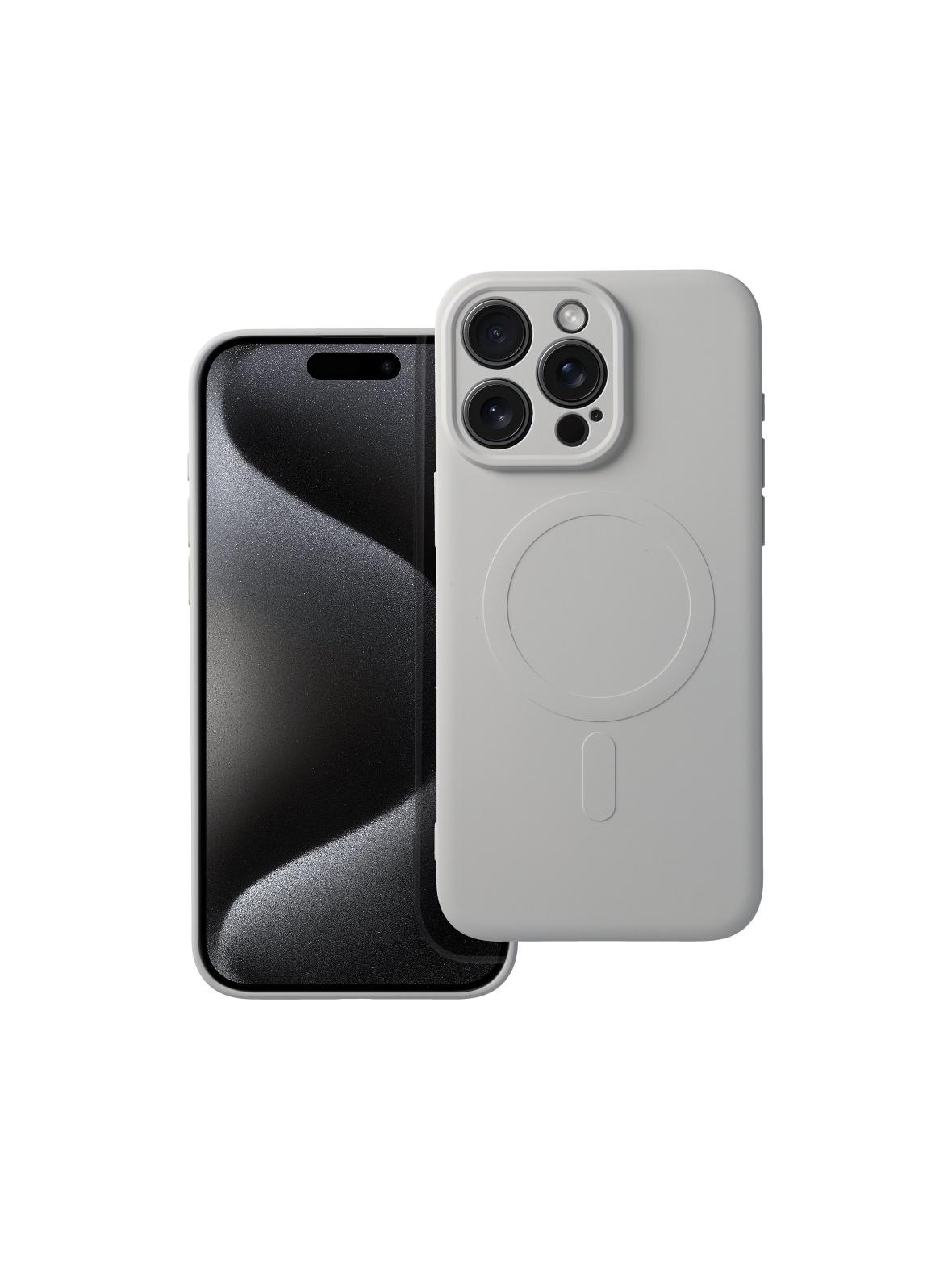 Futerał SILICONE MAG COVER kompatybilny z MagSafe do IPHONE 15 Pro Max tytanowy