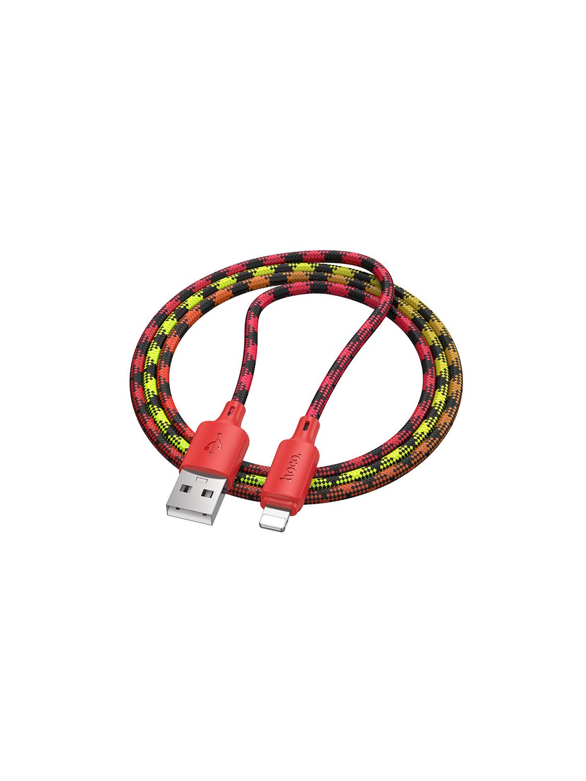 Kabel USB A do Lightning Hoco 2,4A 1 m X116 gradient czerwony