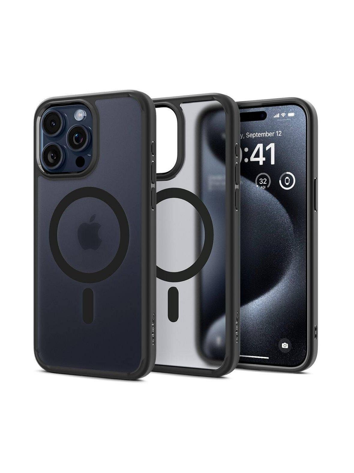 SPIGEN futerał ULTRA HYBRID MAG kompatybilny z MagSafe do IPHONE 16 Pro frost black