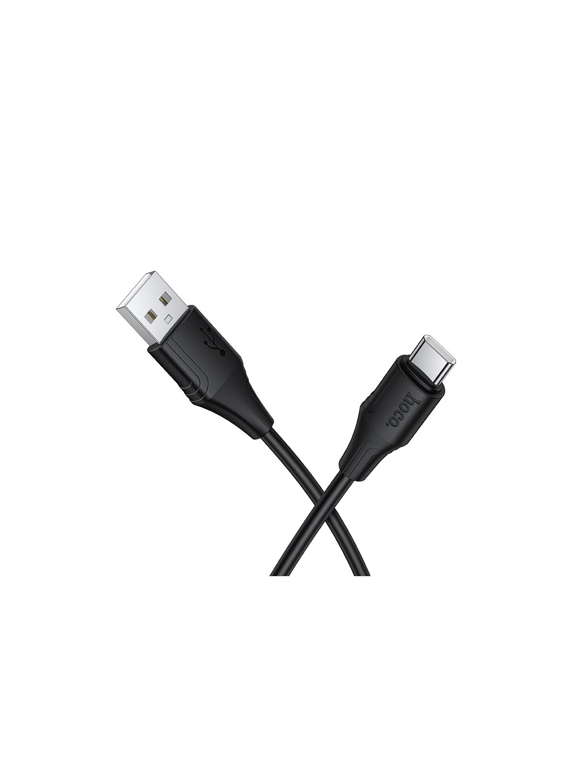 Kabel USB A do USB C Hoco 3A silikonowy 1 m X124 czarny