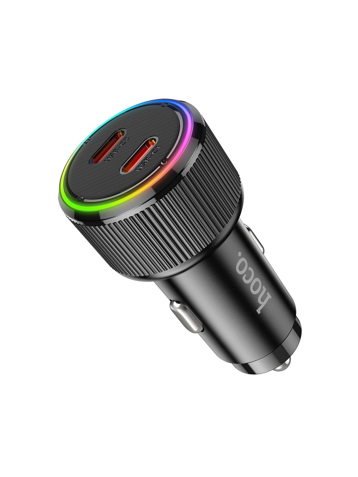 Ładowarka samochodowa Hoco 2 x USB C QC PD 50W NZ14B czarna