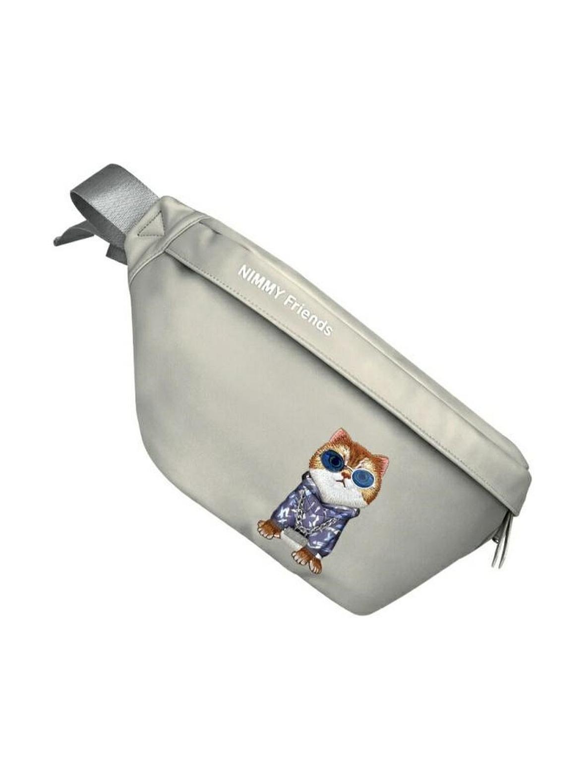 NIMMY nerka na ramię GLASSES COOL CAT szara