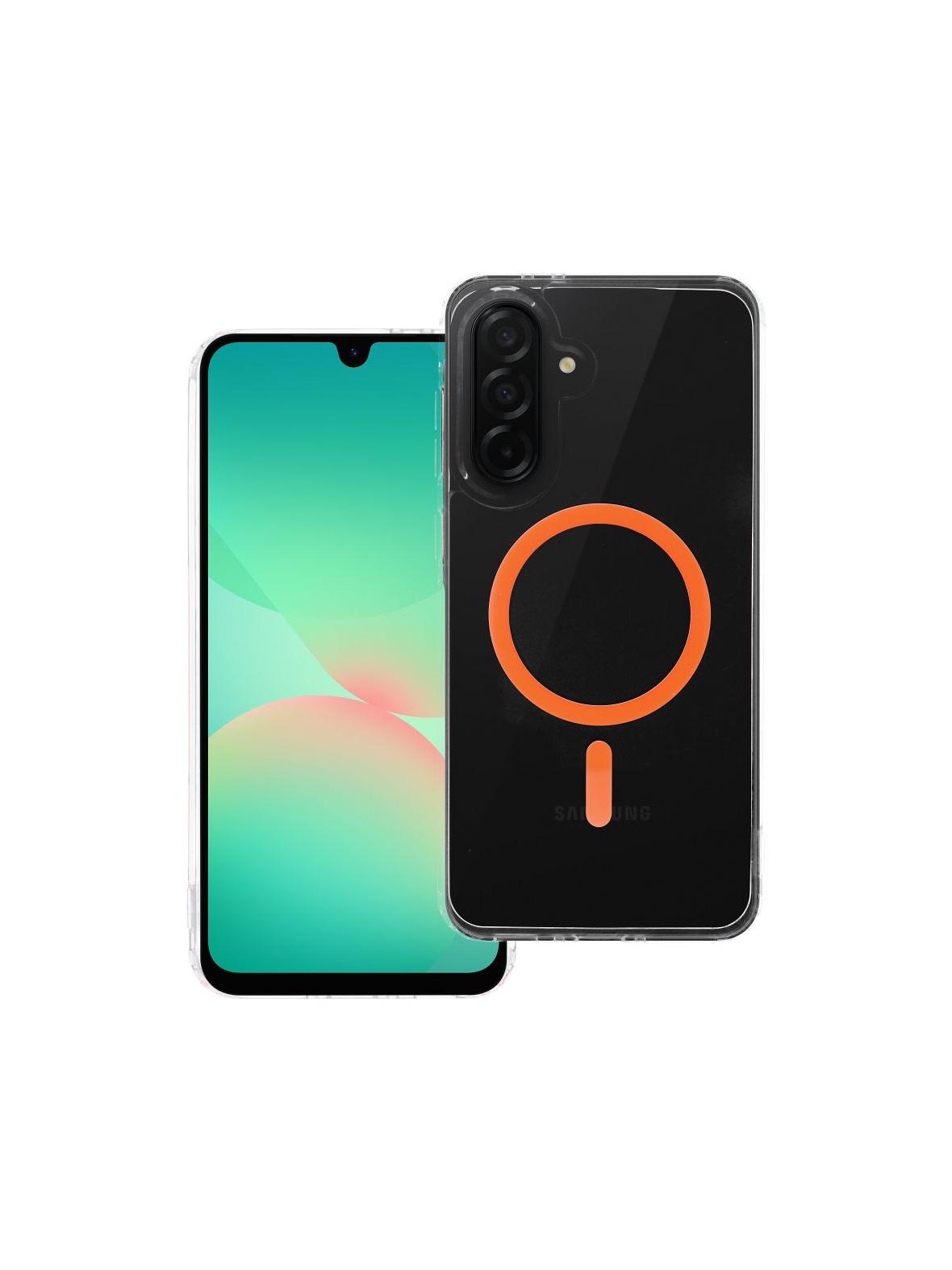 Drop Glue Colorful Ring Mag Cover kompatybilny z MagSafe pasuje do SAMSUNG A56 pomarańczowy