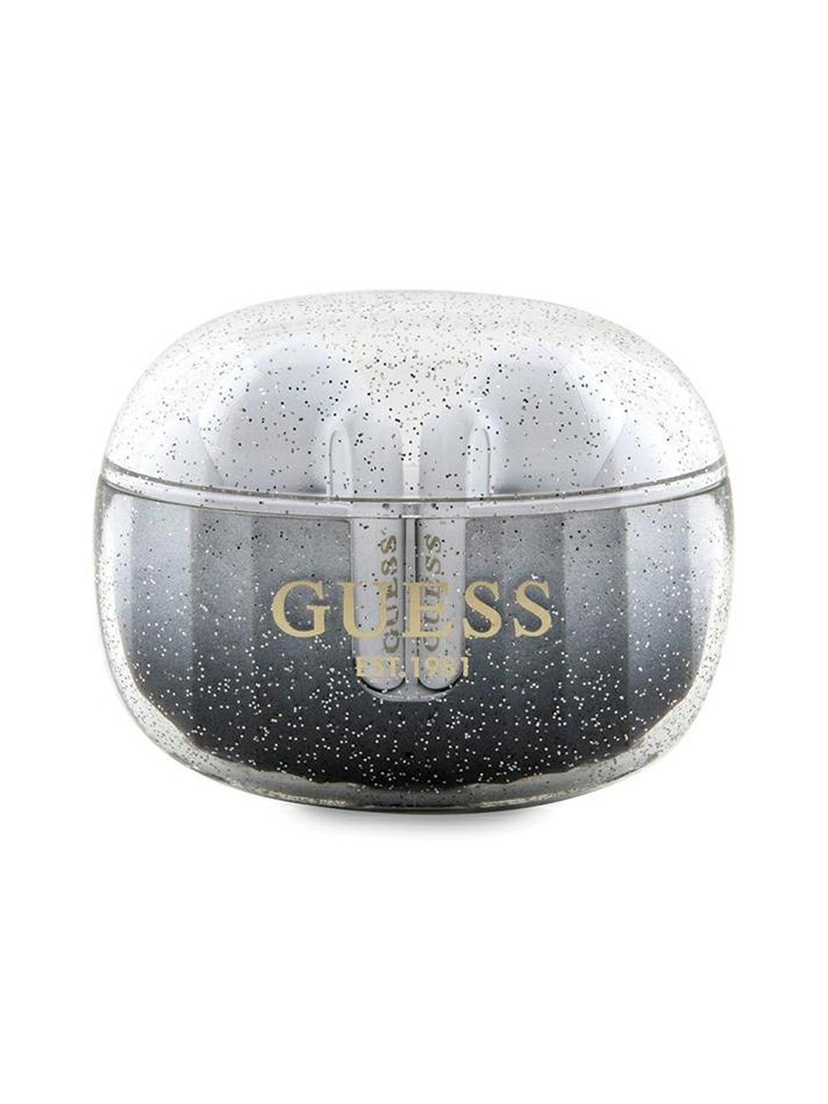 GUESS słuchawki bezprzewodowe bluetooth TWS + stacja dokująca GUTWSHDGKEEK (Glitter gradient) czarne