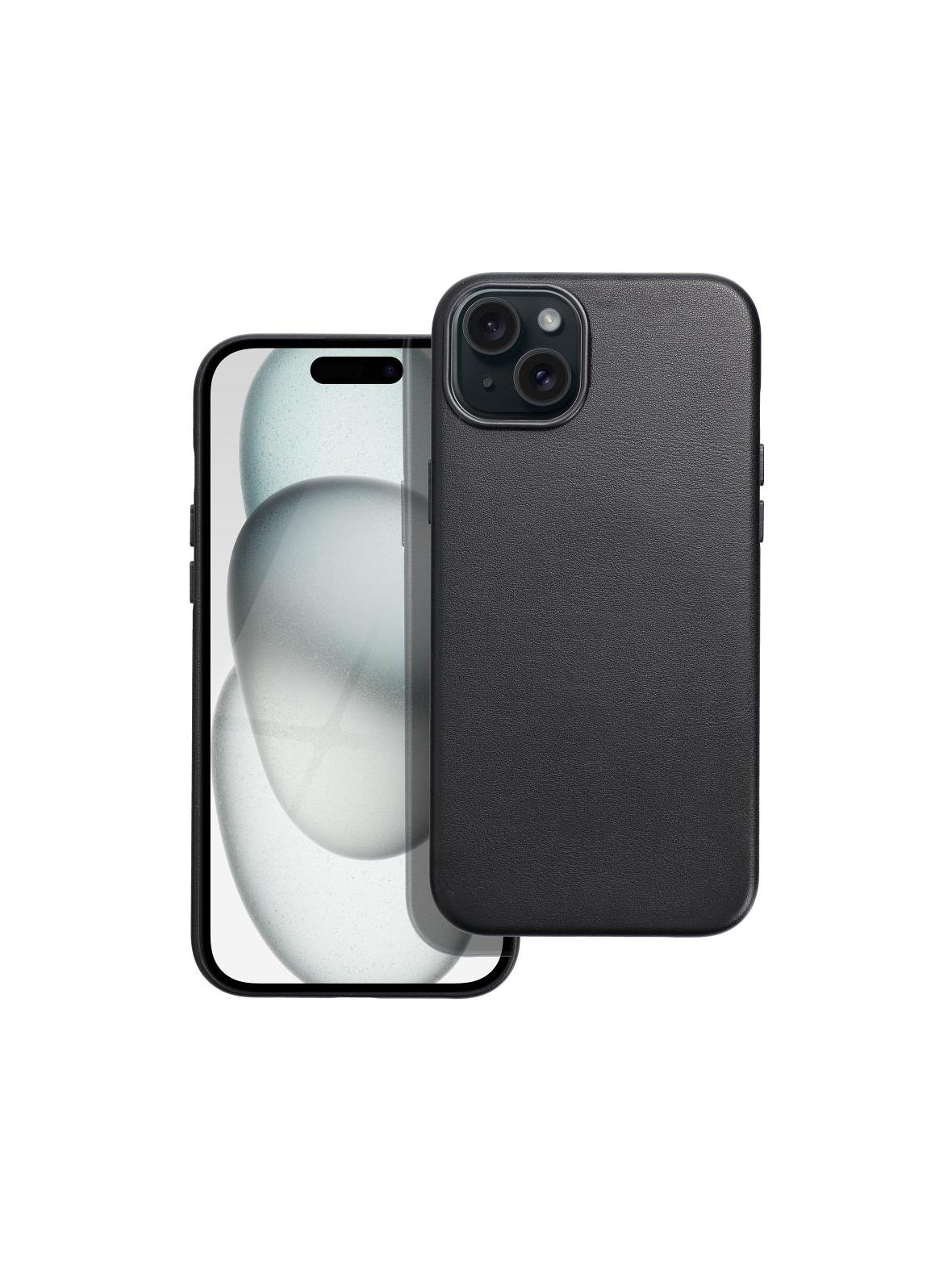 Futerał LEATHER MAG COVER kompatybilny z MagSafe do IPHONE 15 Plus czarny