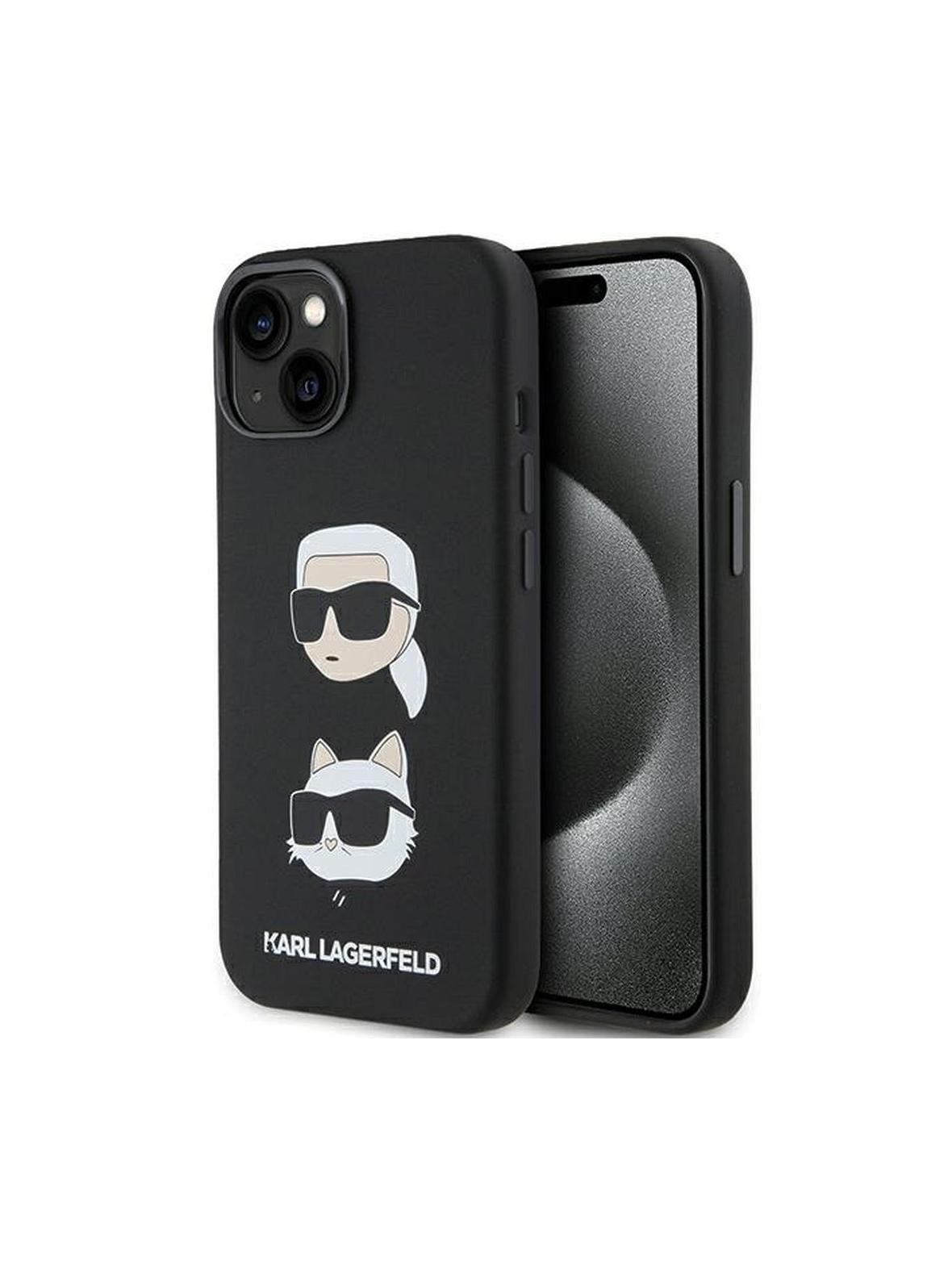 KARL LAGERFELD futerał do IPHONE 15 KLHCP15SSDHKCNK (Silicone KC) czarny