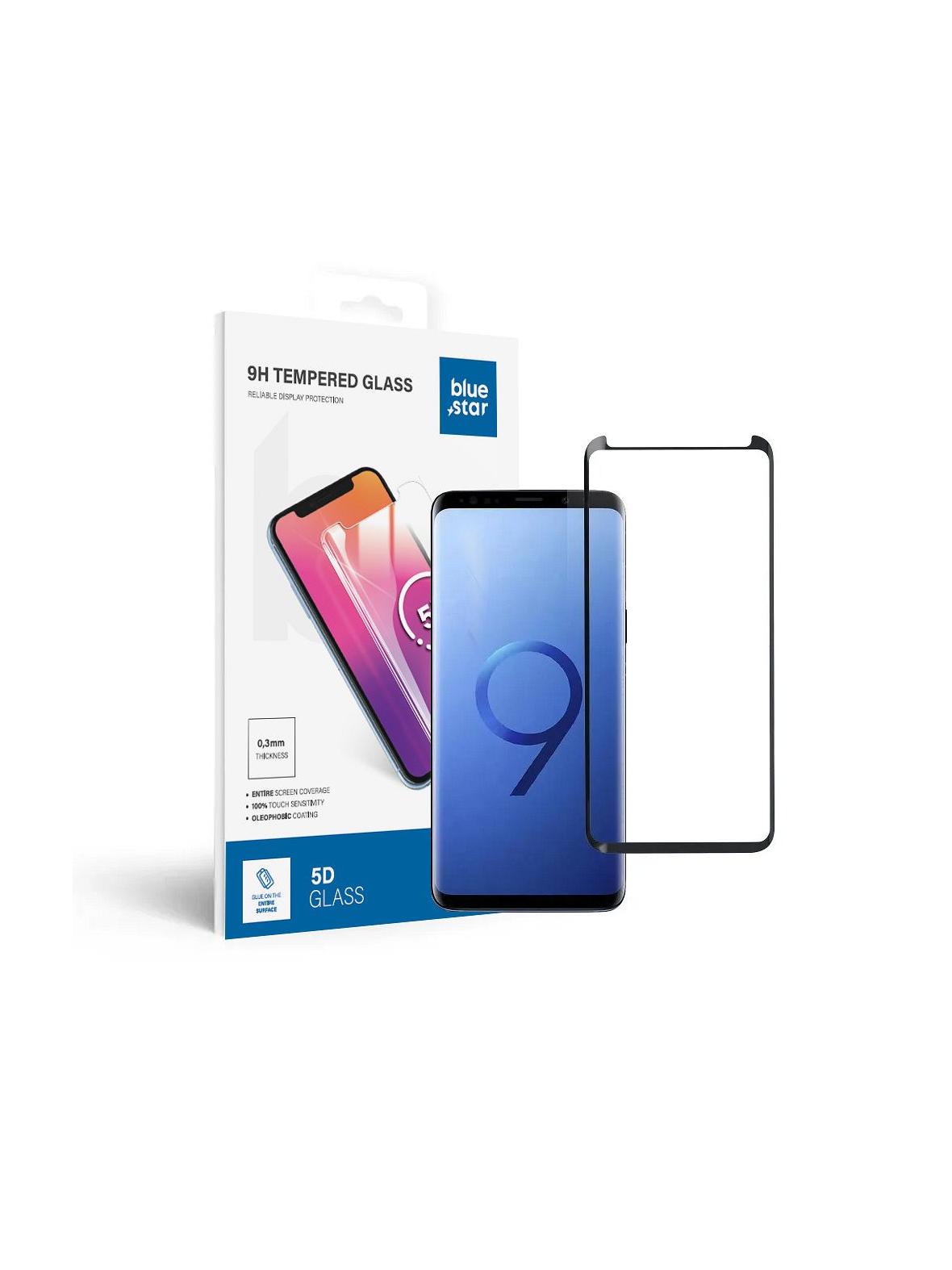 Szkło hartowane do Samsung Galaxy S9 PLUS  (full glue / case friendly) Blue Star 5D czarne