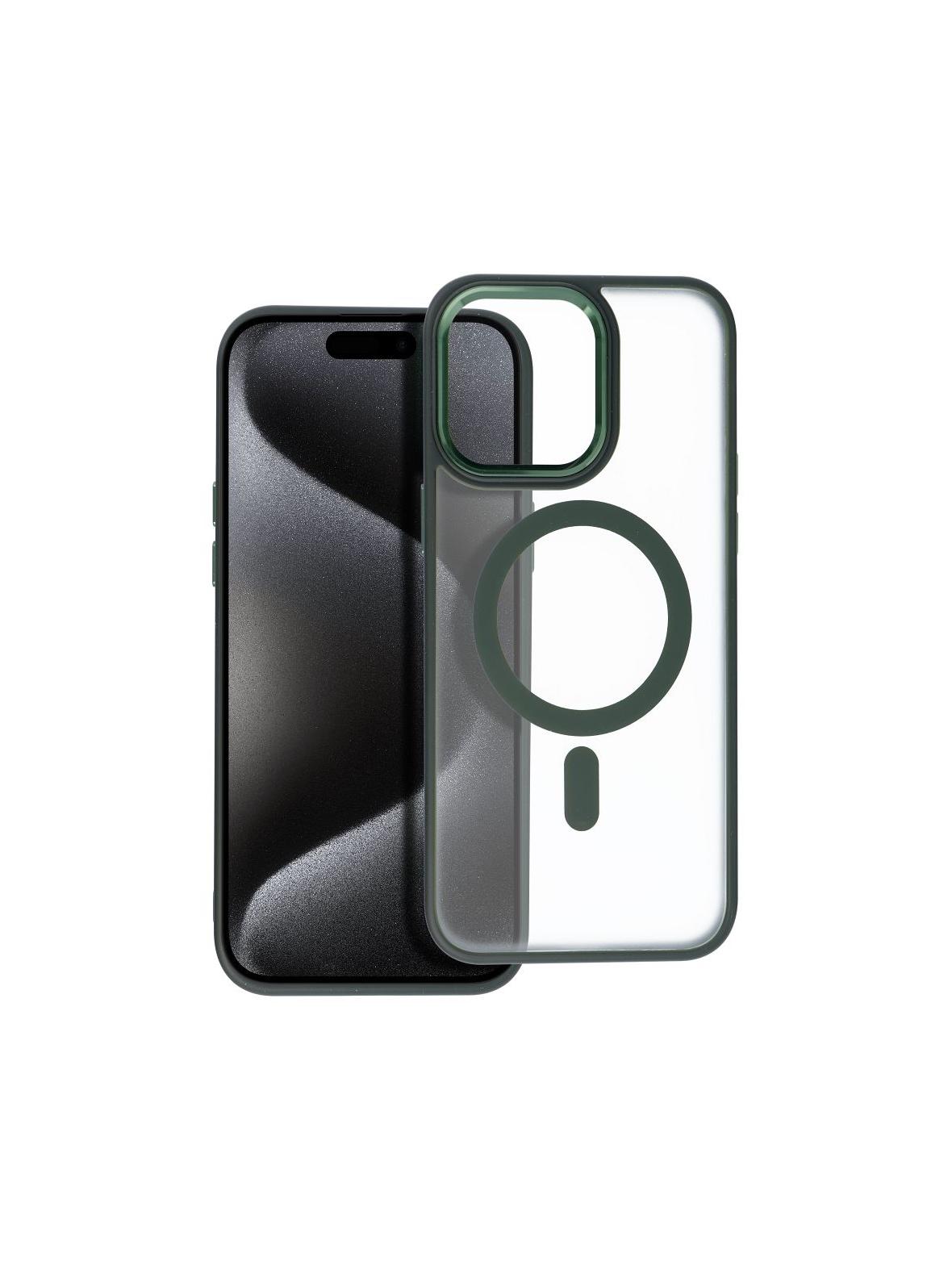 Futerał MATTE MAG COVER kompatybilny z MagSafe do IPHONE 15 Pro Max zielony