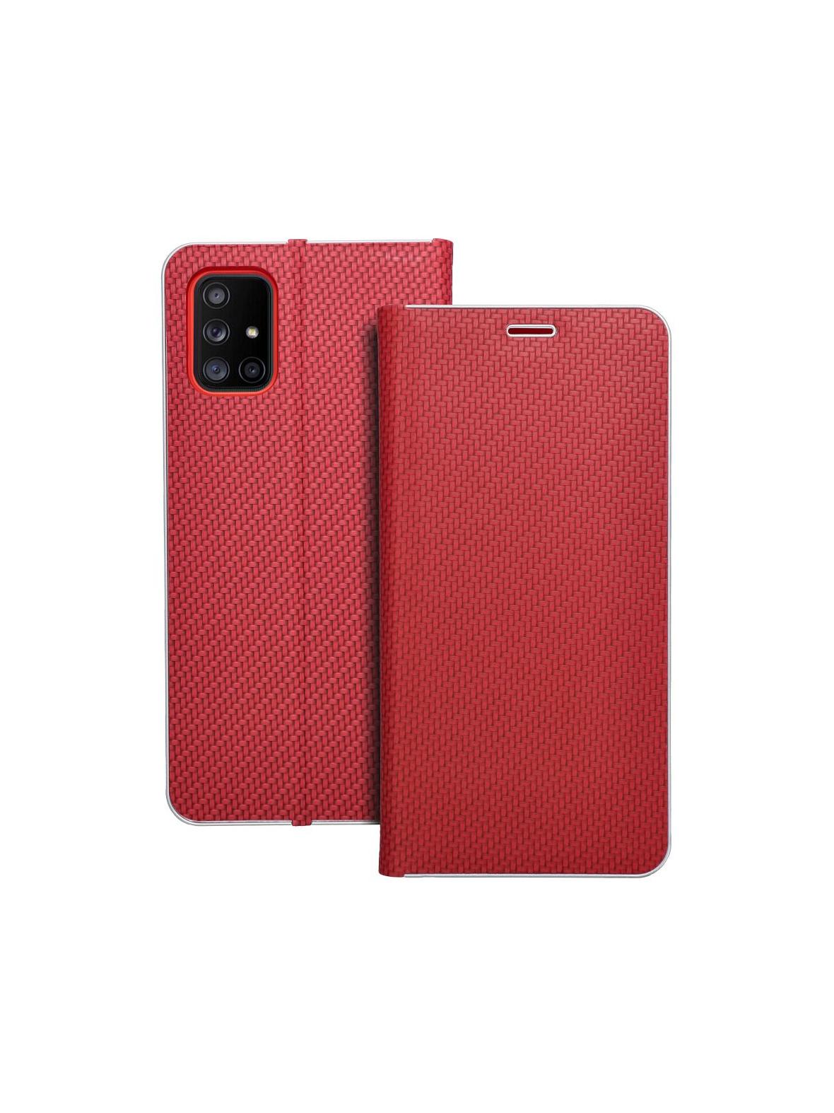 Kabura LUNA Book Carbon do SAMSUNG A71 czerwony