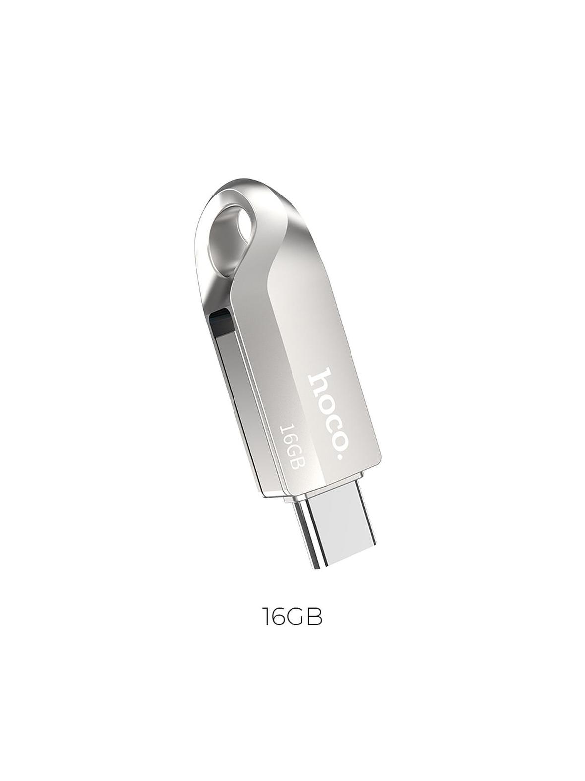 Pendrive 16GB USB 3.0 (USB A + USB C) Hoco UD8 nikiel