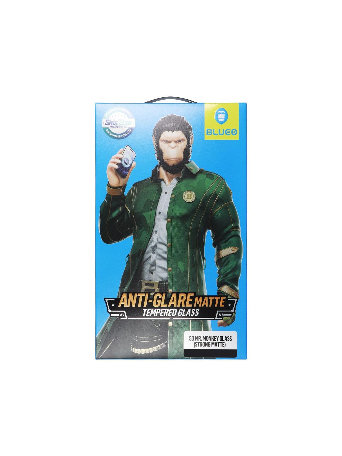 Szkło Hartowane 5D Mr. Monkey Glass - Apple iPhone 13 Pro / 14 czarny (Strong Matte)