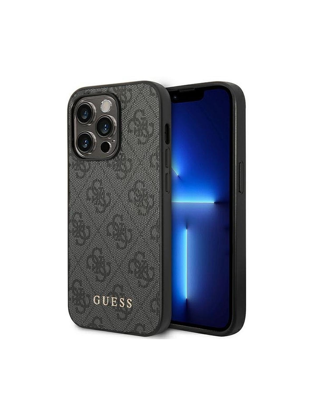 GUESS futerał do IPHONE 14 Pro Max GUHCP14XG4GFGR (4G Gold Logo) szary