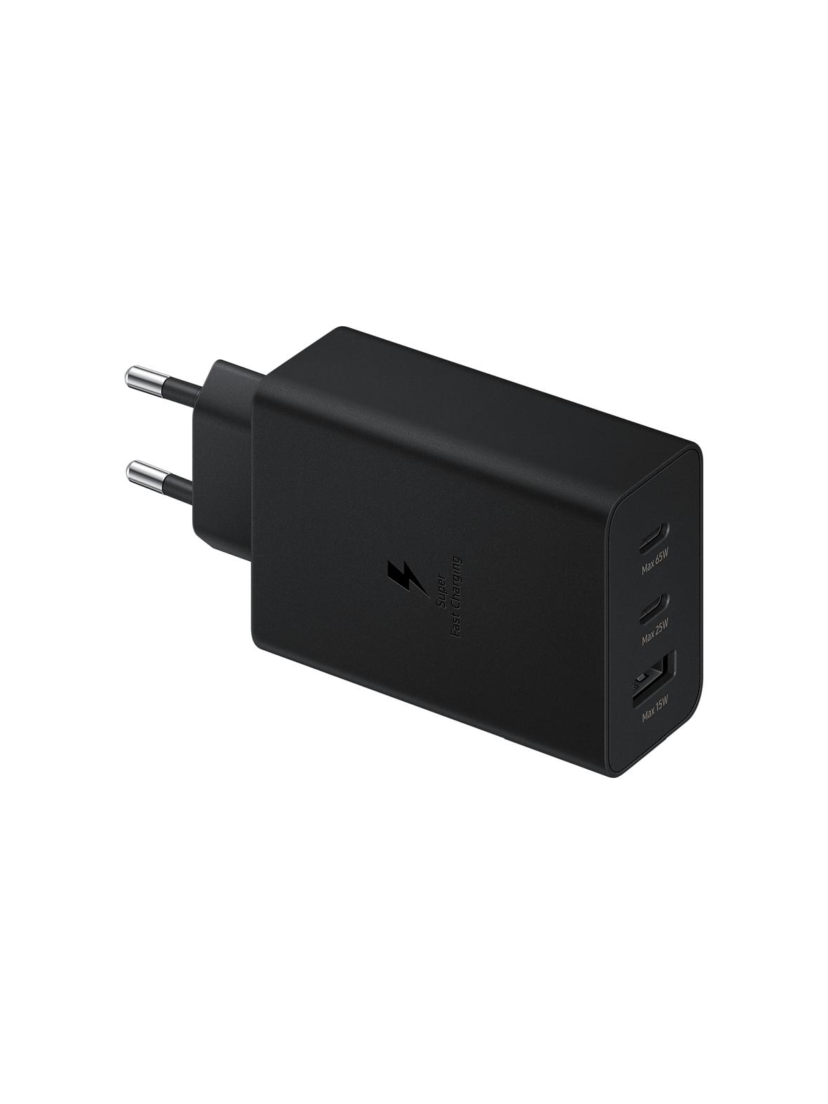 SAMSUNG oryginalna ładowarka sieciowa USB A + 2 x Typ C PD 3A 65W EP-T6530NBEGEU czarna blister