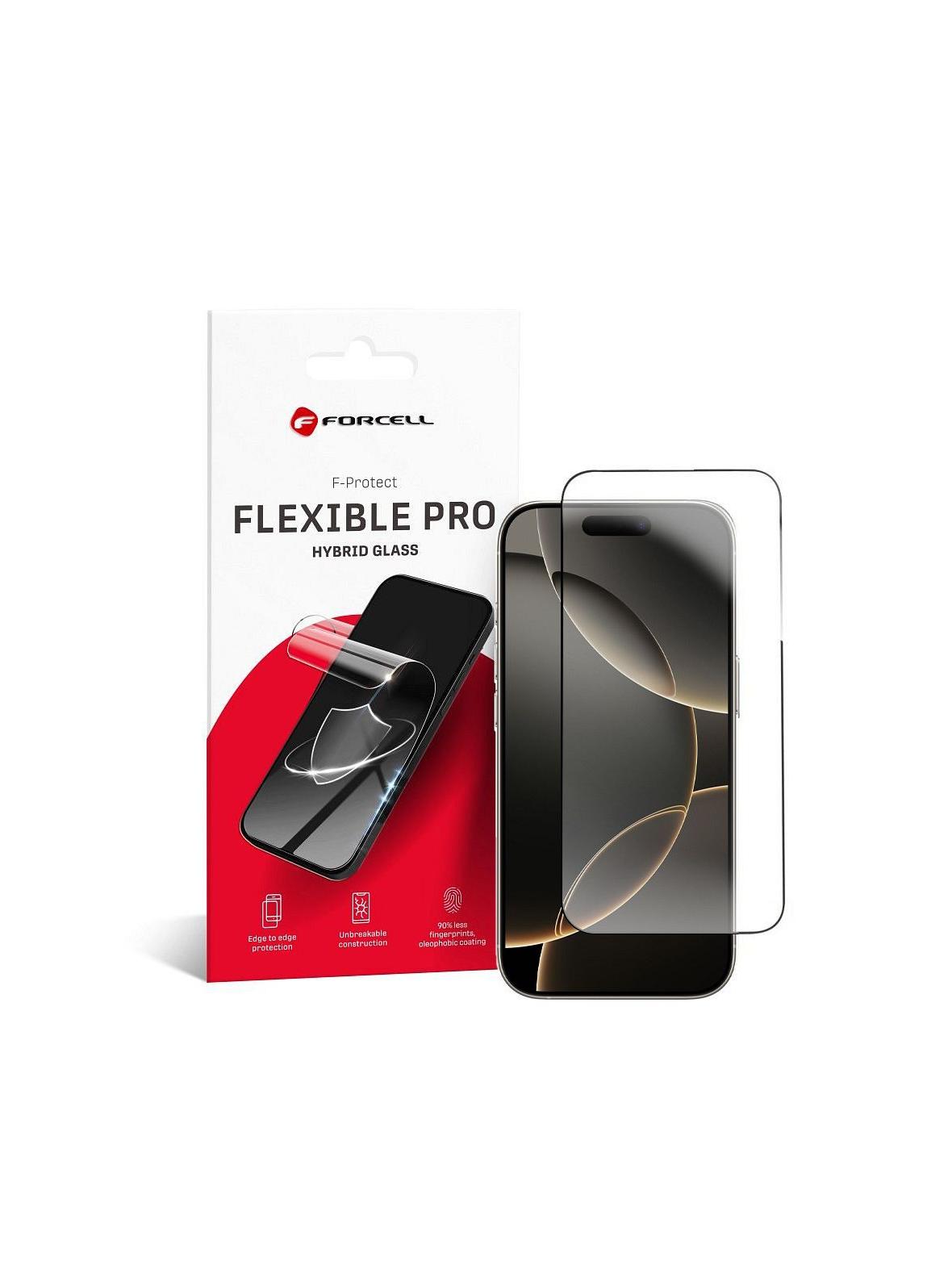 Szkło hybrydowe do iPhone 16 PRO MAX Forcell Flexible 5D czarne