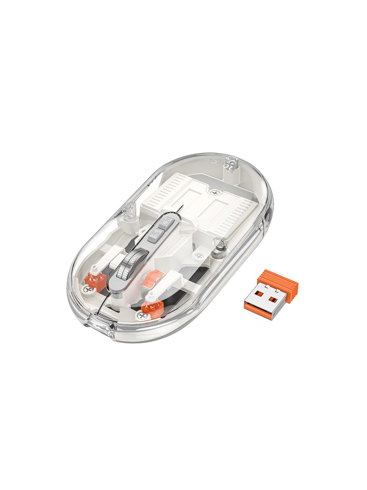 Myszka bezprzewodowa Hoco 2,4G 1600 dpi dual mode bluetooth GM35 biała