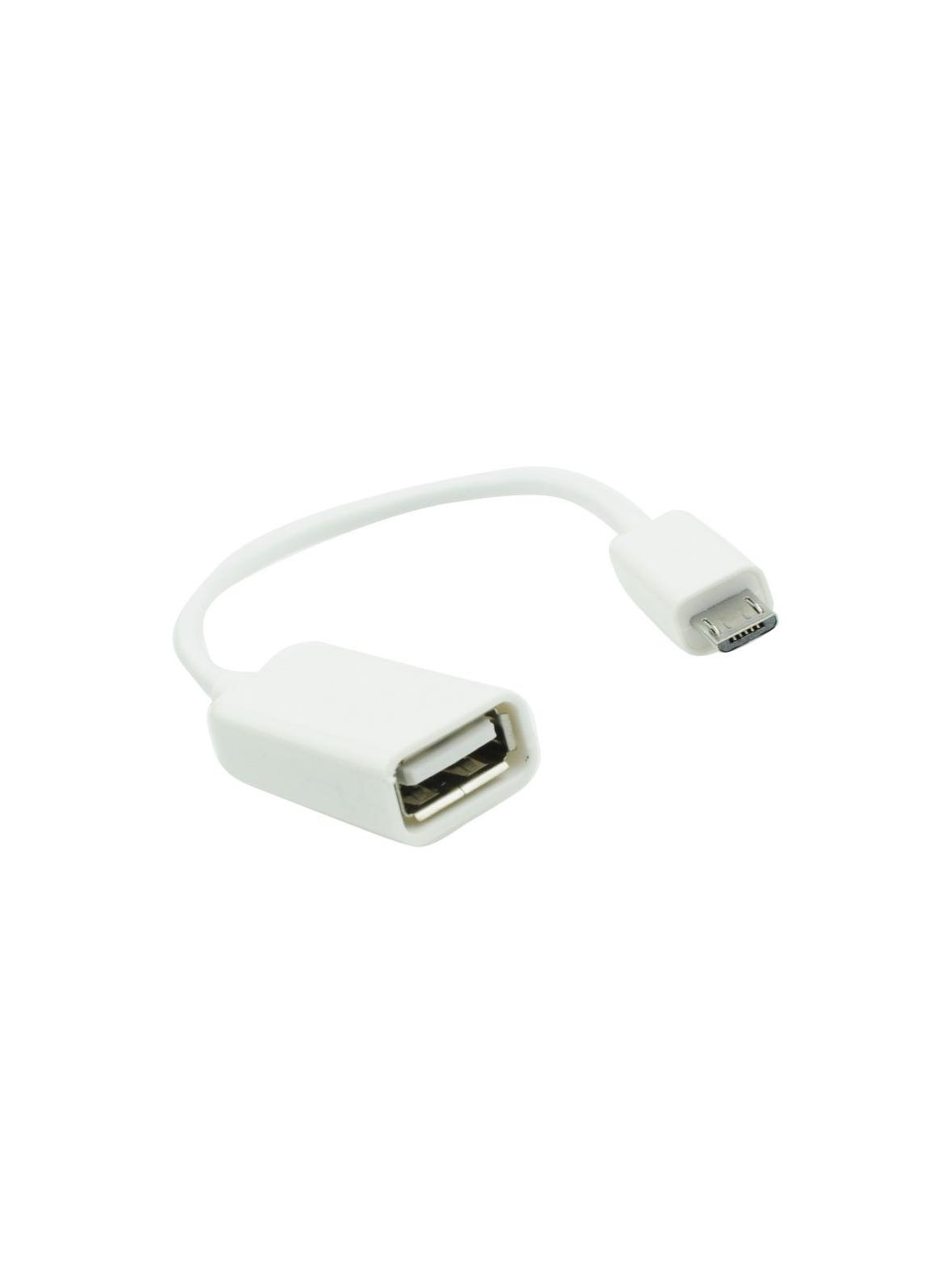 Adapter OTG USB A (żeński) do Micro USB (męski) biały