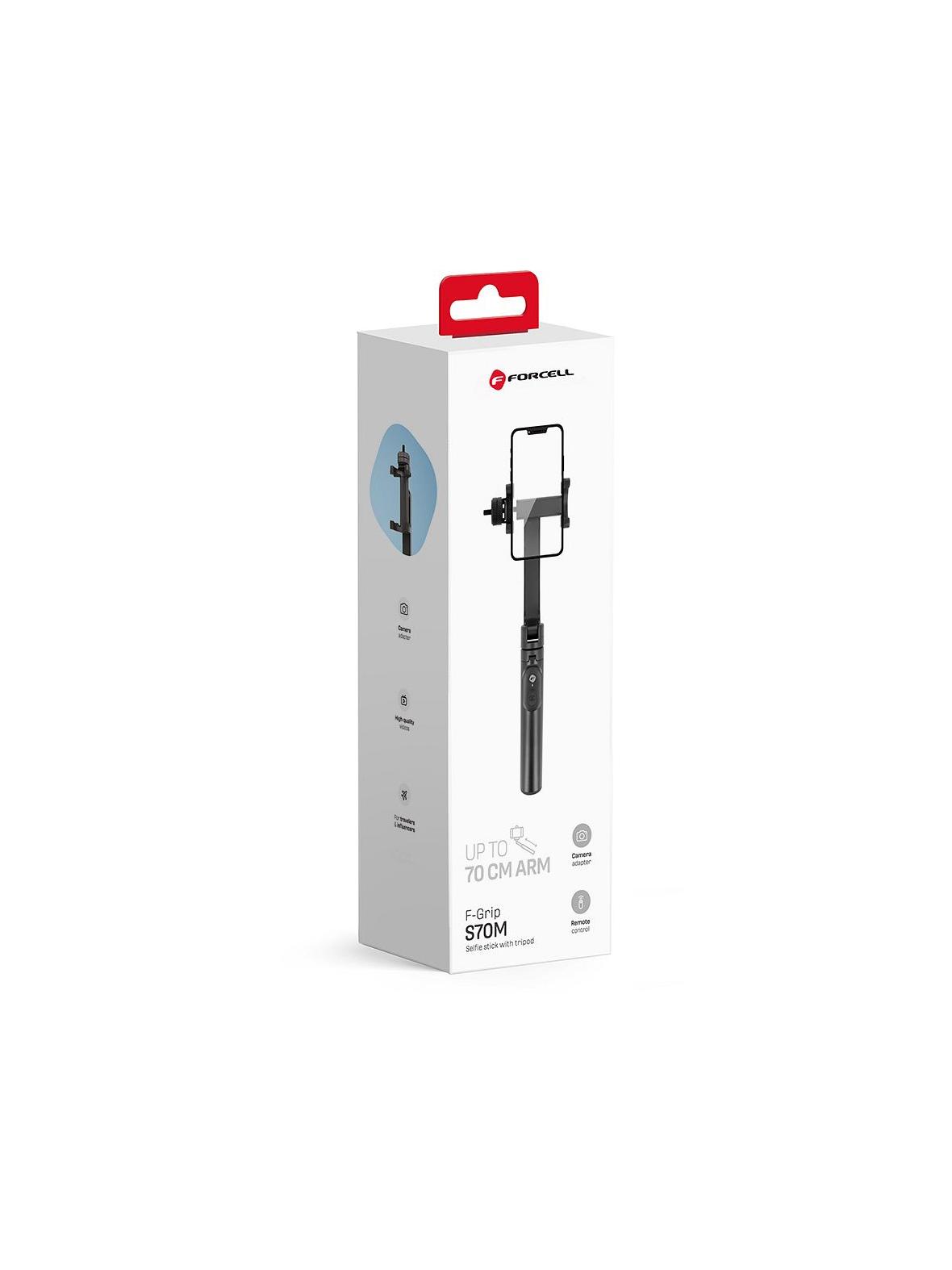 Selfie stick Forcell F-Grip S70M tripod z pilotem bezprzewodowym czarny 0INT