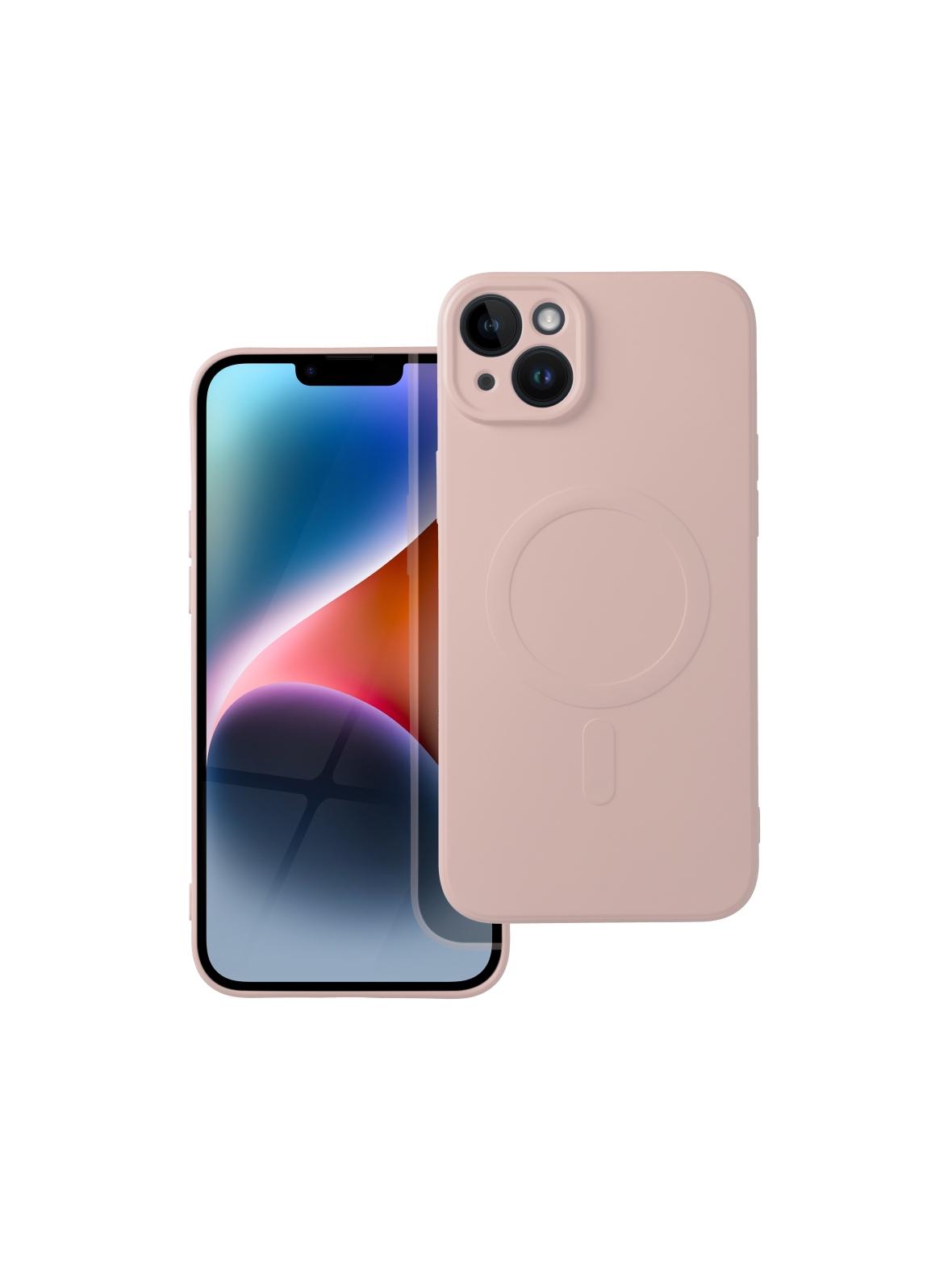 Futerał SILICONE MAG COVER kompatybilny z MagSafe do IPHONE 14 Plus różowy