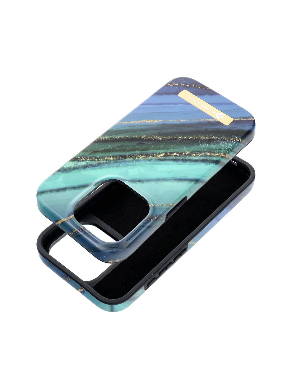Etui na iPhone 15 PRO Forcell F-Protect Mirage zgodny z MagSafe jade marble