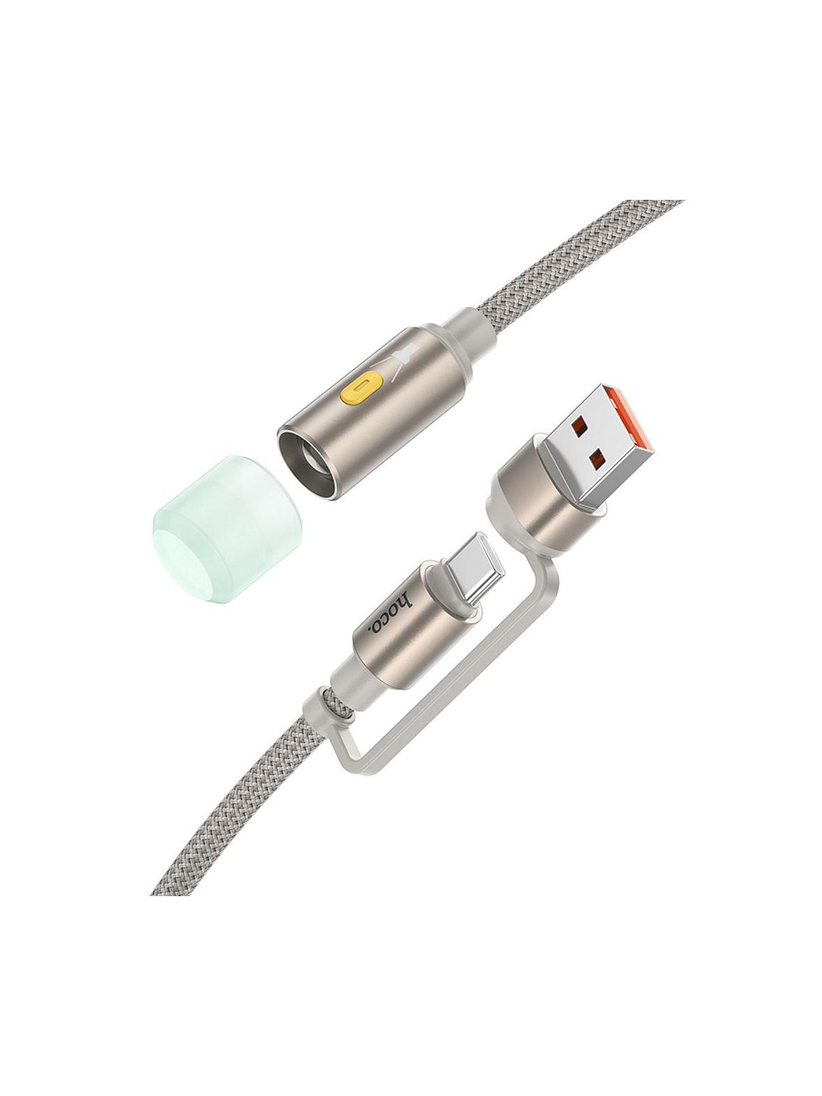 Kabel USB A / USB C do LED light Hoco 0,3 m UA38C złoty