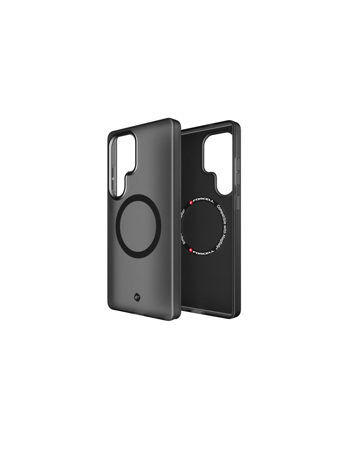 Etui na Samsung S25 ULTRA Forcell F-Protect Levels Dual Layer 4D technology zgodny z MagSafe Military Drop-Test smoky black
