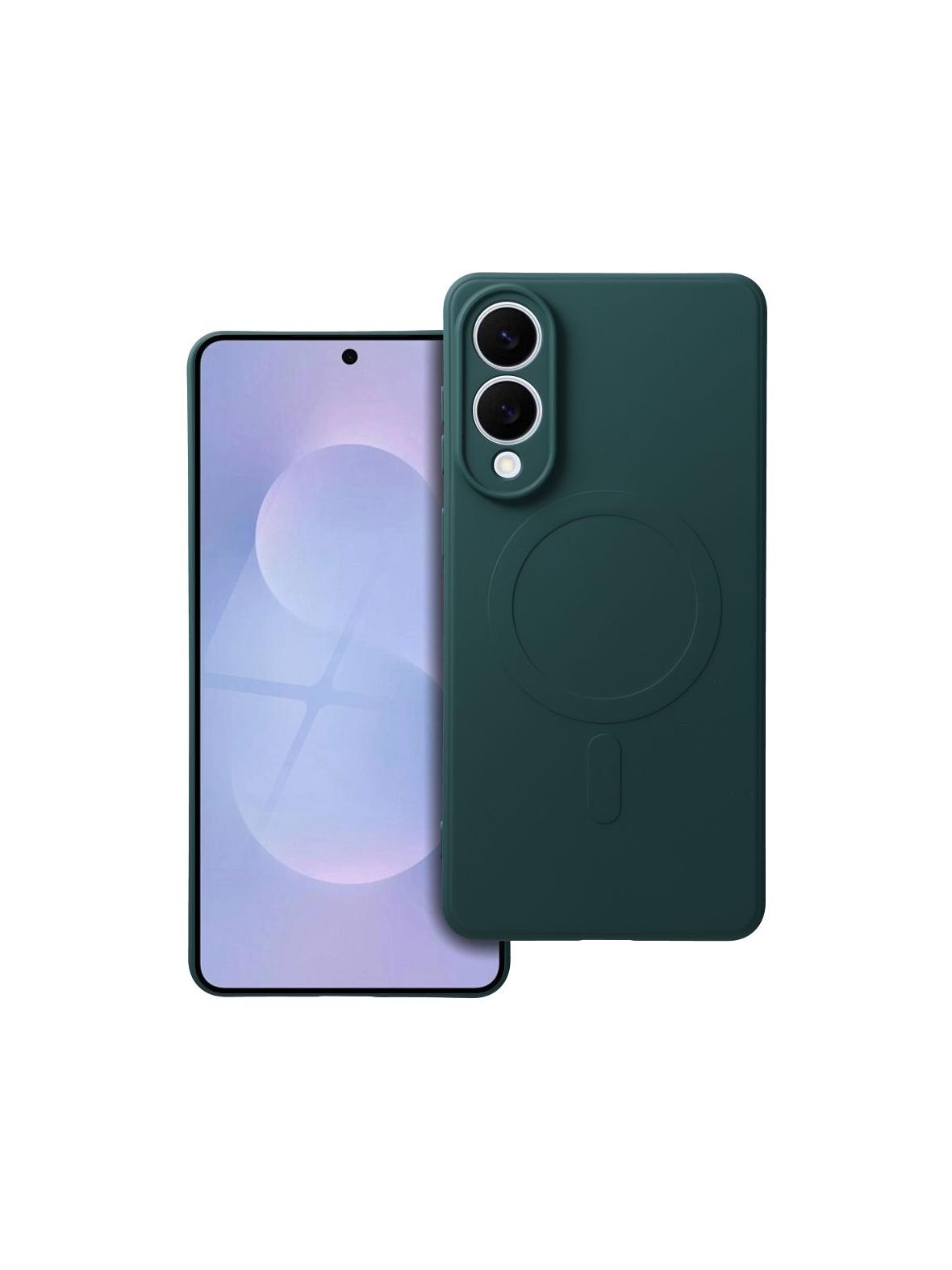 Futerał SILICONE MAG COVER kompatybilny z MagSafe do SAMSUNG S25 EDGE zielony