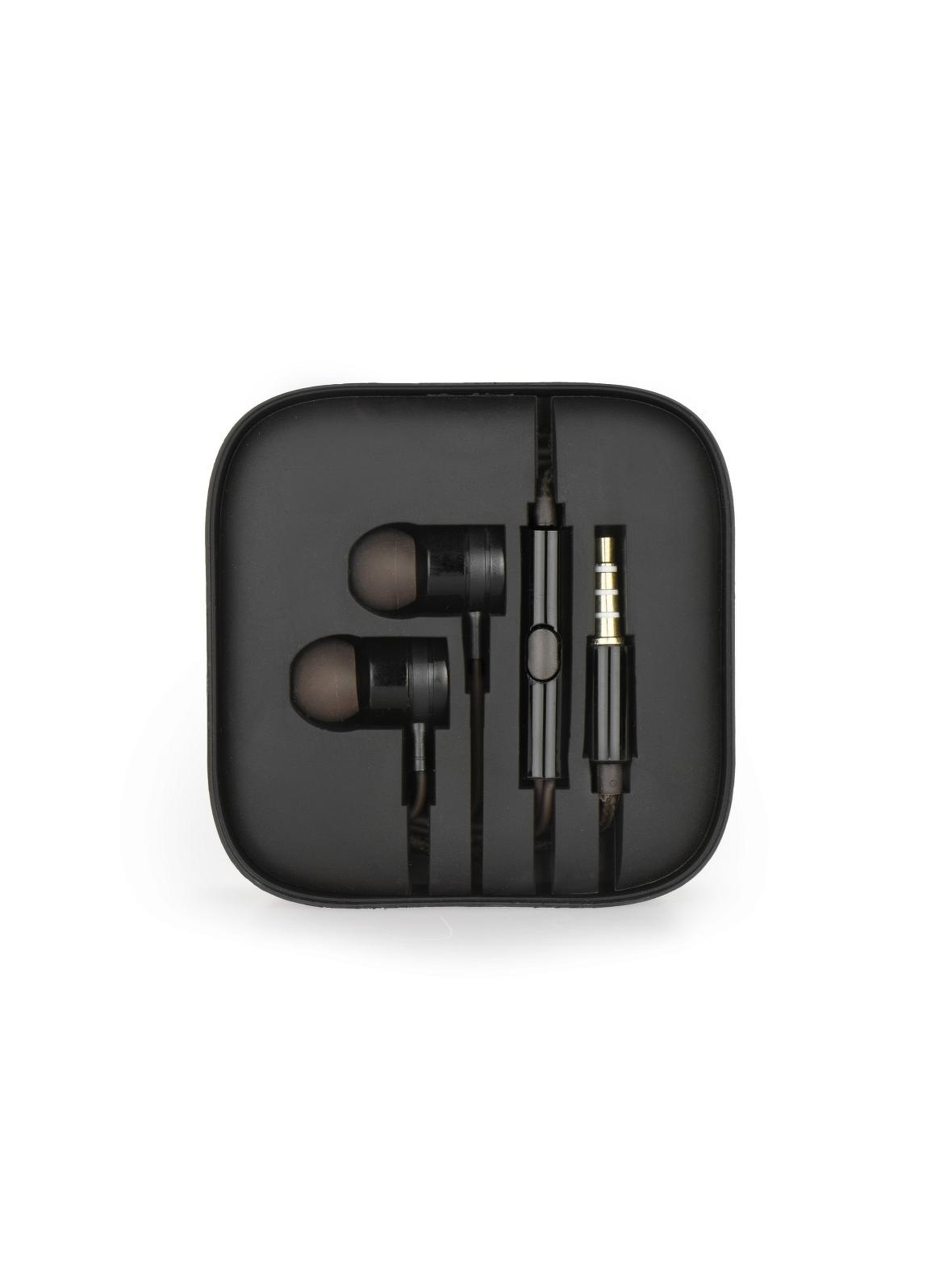 Słuchawki przewodowe Jack 3,5 mm z mikrofonem MI metal box czarne