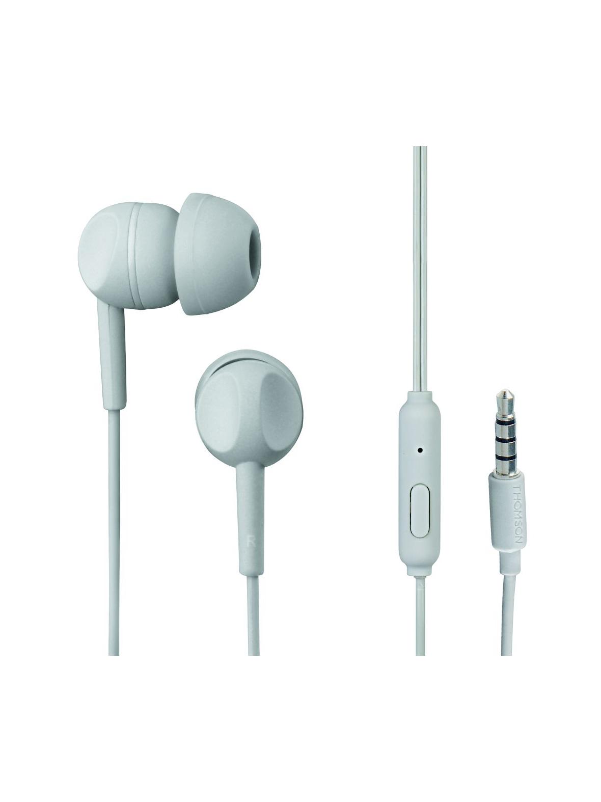 THOMSON słuchawki przewodowe Jack 3,5 mm z mikrofonem EAR3005GY szare