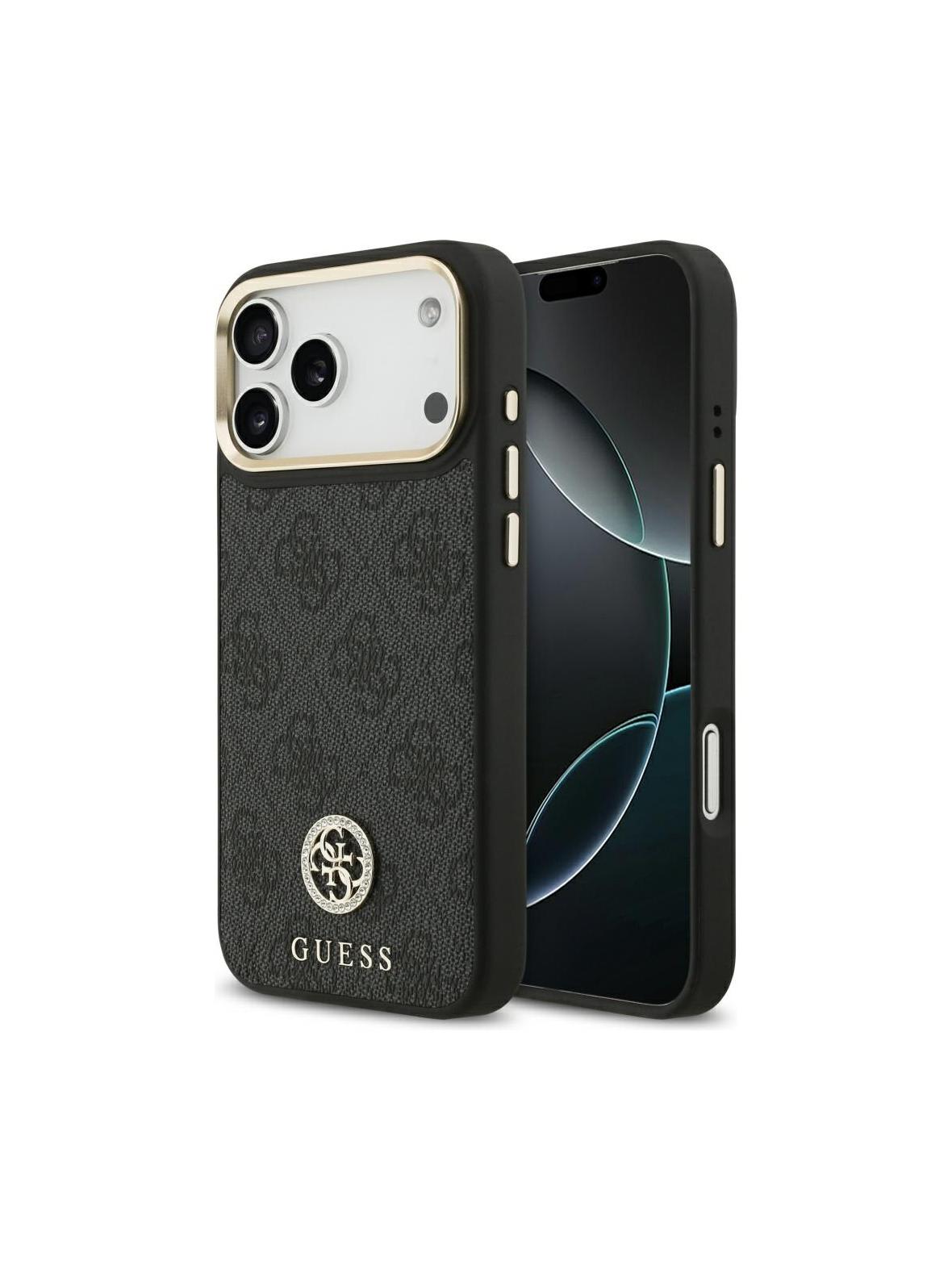 GUESS futerał do IPHONE 17 Pro Max kompatybilny z MagSafe GUHMP17XP4GRMDEK (PU W/ 4G Strass Logo) czarny