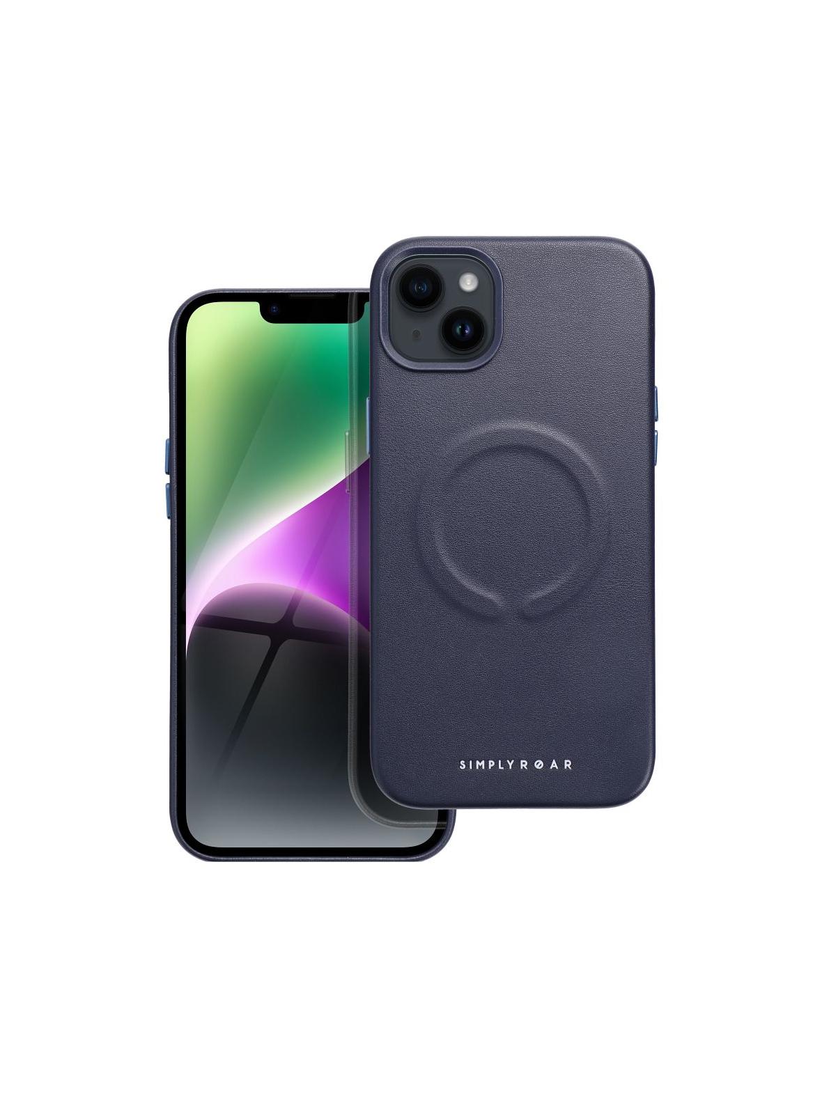 ROAR futerał LEATHER MAG kompatybilny z MagSafe do IPHONE 14 Plus Granatowy