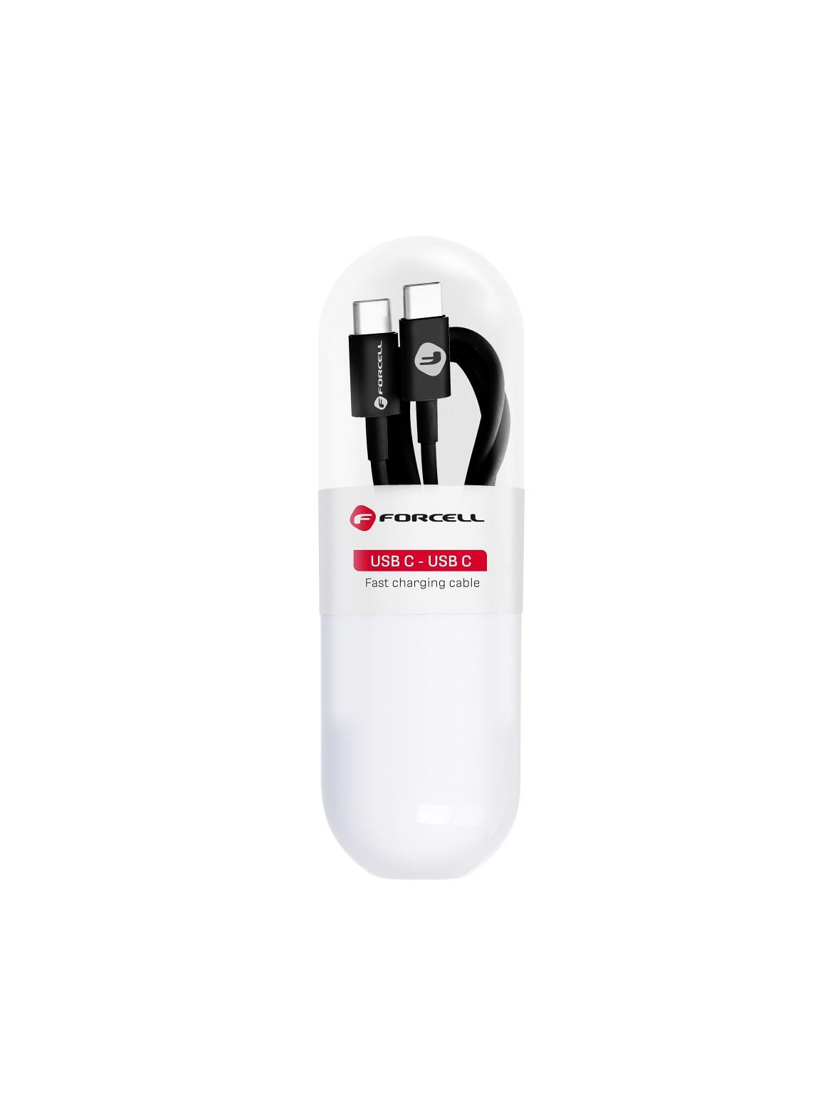 Kabel USB C do USB C Forcell F-Energy QC PD Tuba 1 m C293 czarny