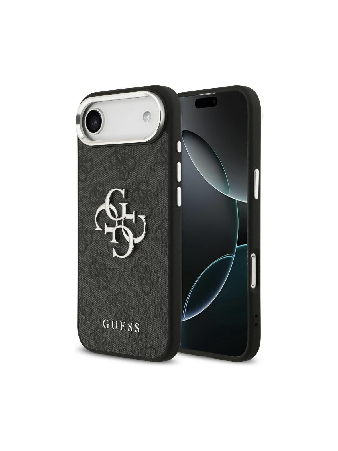 GUESS futerał do IPHONE 17 Air GUHCP17MP4G4SMCK (4G PU Leather Case with Big 4G and Classic Logo and Silver Metal Camera Frame) czarny