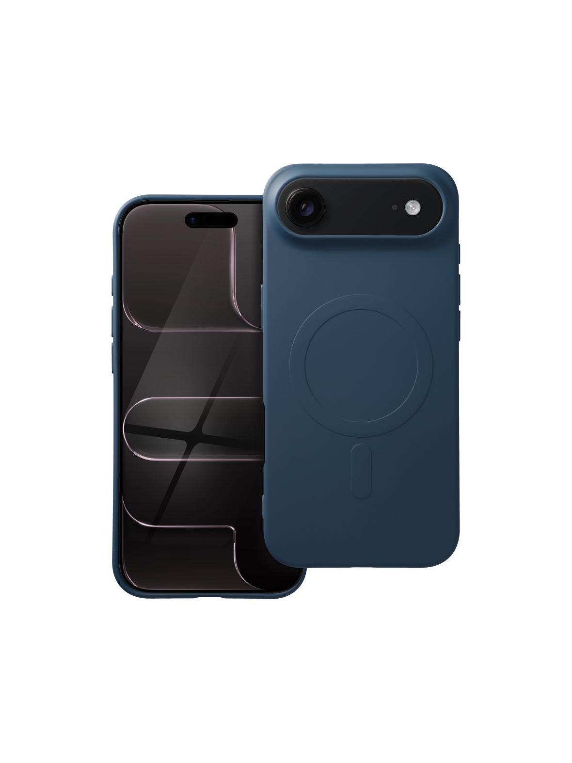 Futerał SILICONE MAG COVER (big hole) kompatybilny z MagSafe do IPHONE 17 Air niebieski