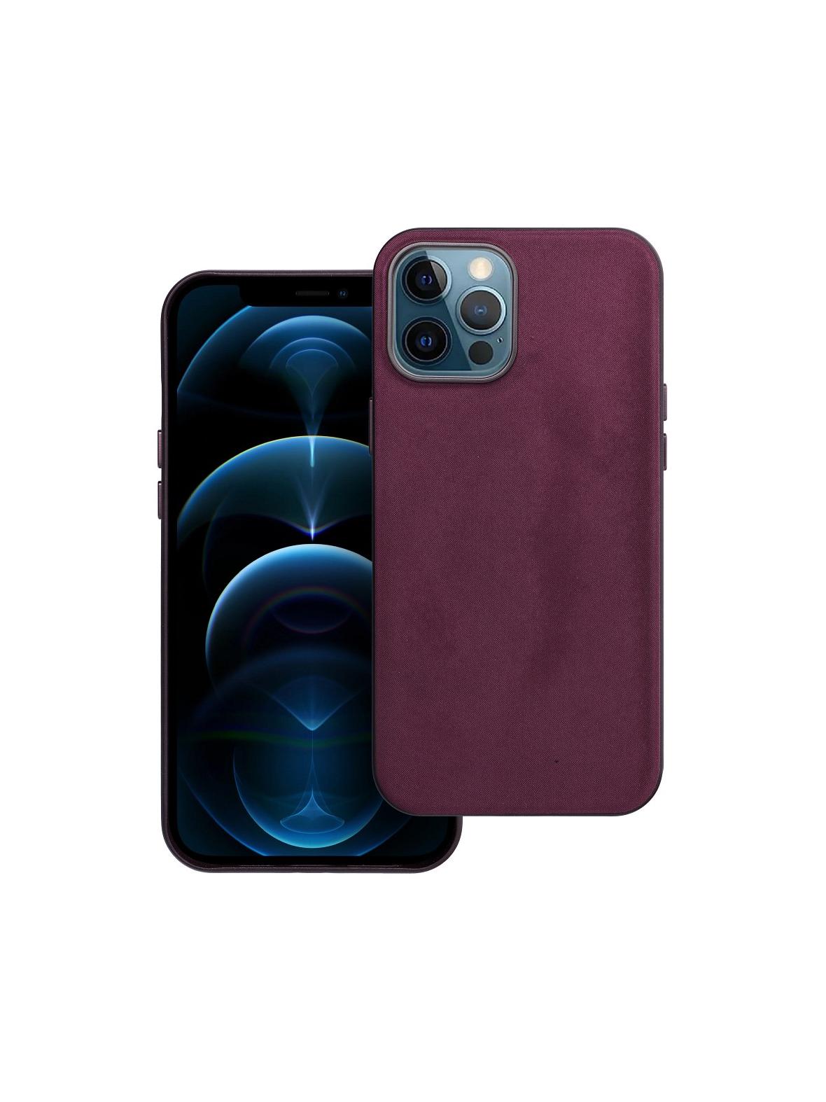 Futerał WOVEN MAG COVER kompatybilny z MagSafe do IPHONE 12 Pro Max burgundowy