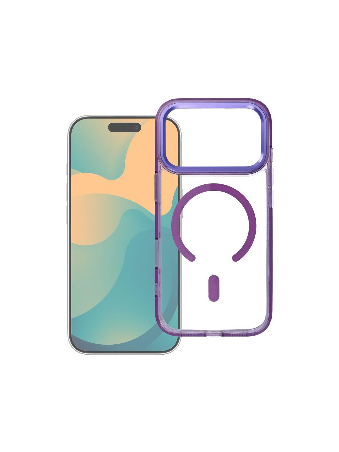 Futerał FRAME CLEAR HYBRID MAG COVER kompatybilny z MagSafe do IPHONE 17 Pro fioletowy
