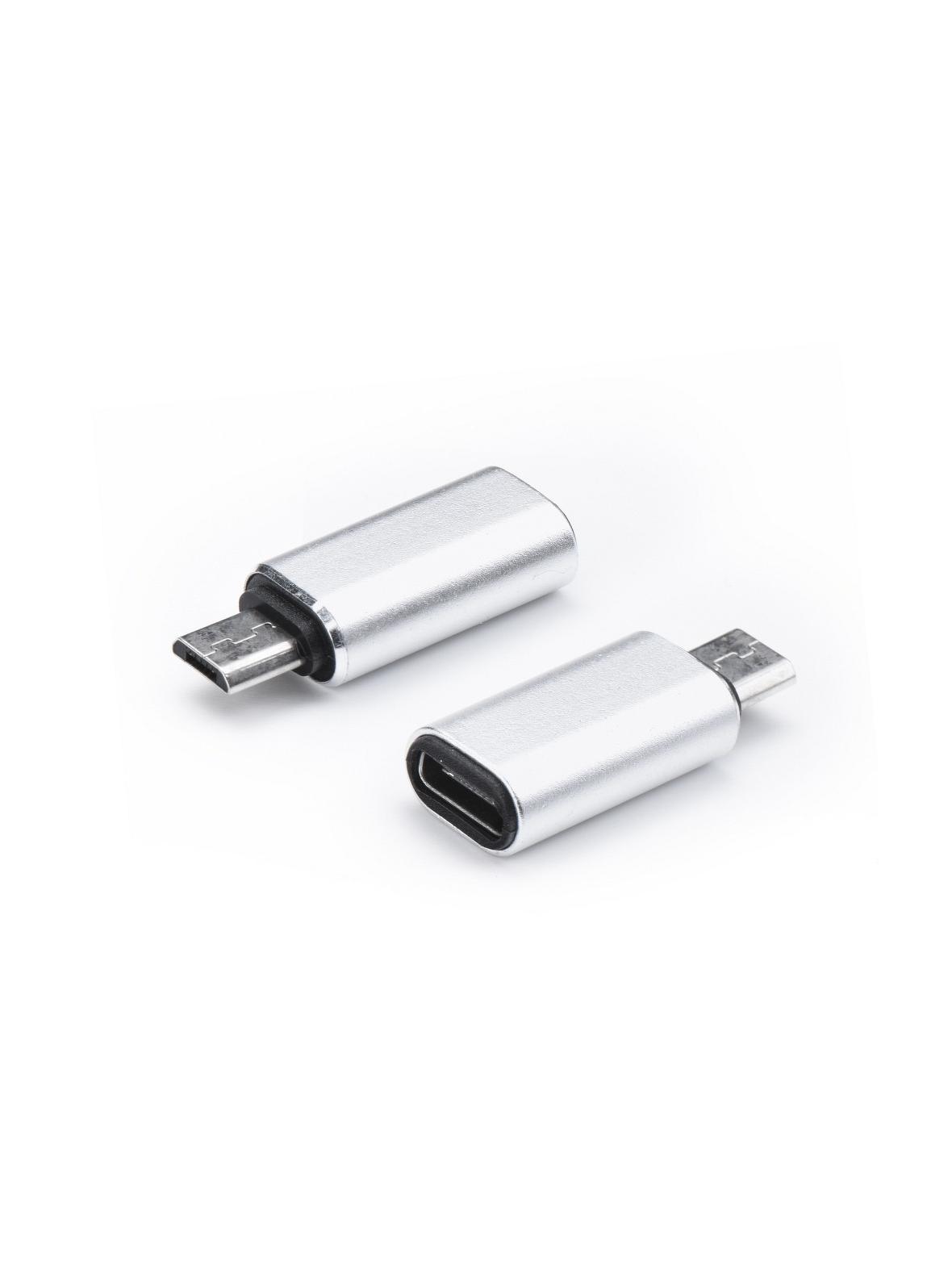Adapter Typ C (żeński) do Micro USB (męski) srebrny