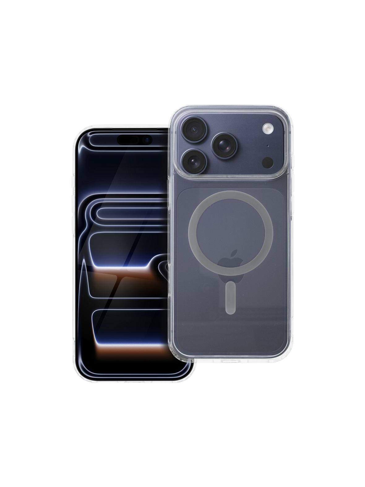 Drop Glue Colorful Ring Mag Cover kompatybilny z MagSafe pasuje do IPHONE 17 Pro Max (full ring) szary