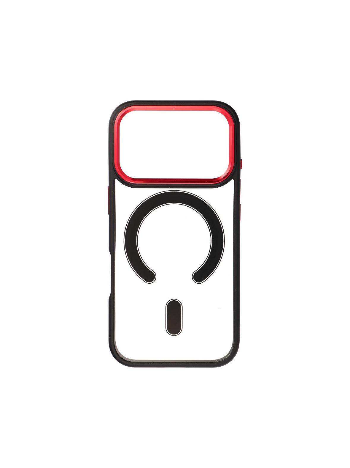 Futerał COLOR EDGE MAG COVER kompatybilny z MagSafe do IPHONE 17 Pro czarno czerwony
